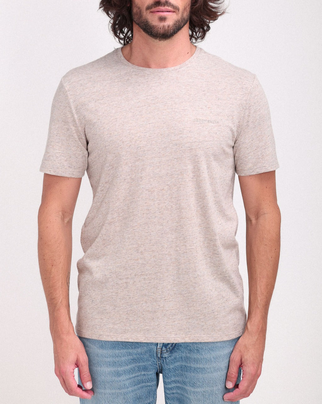 T-shirt chiné col rond T-NARK BEIGE CHINE