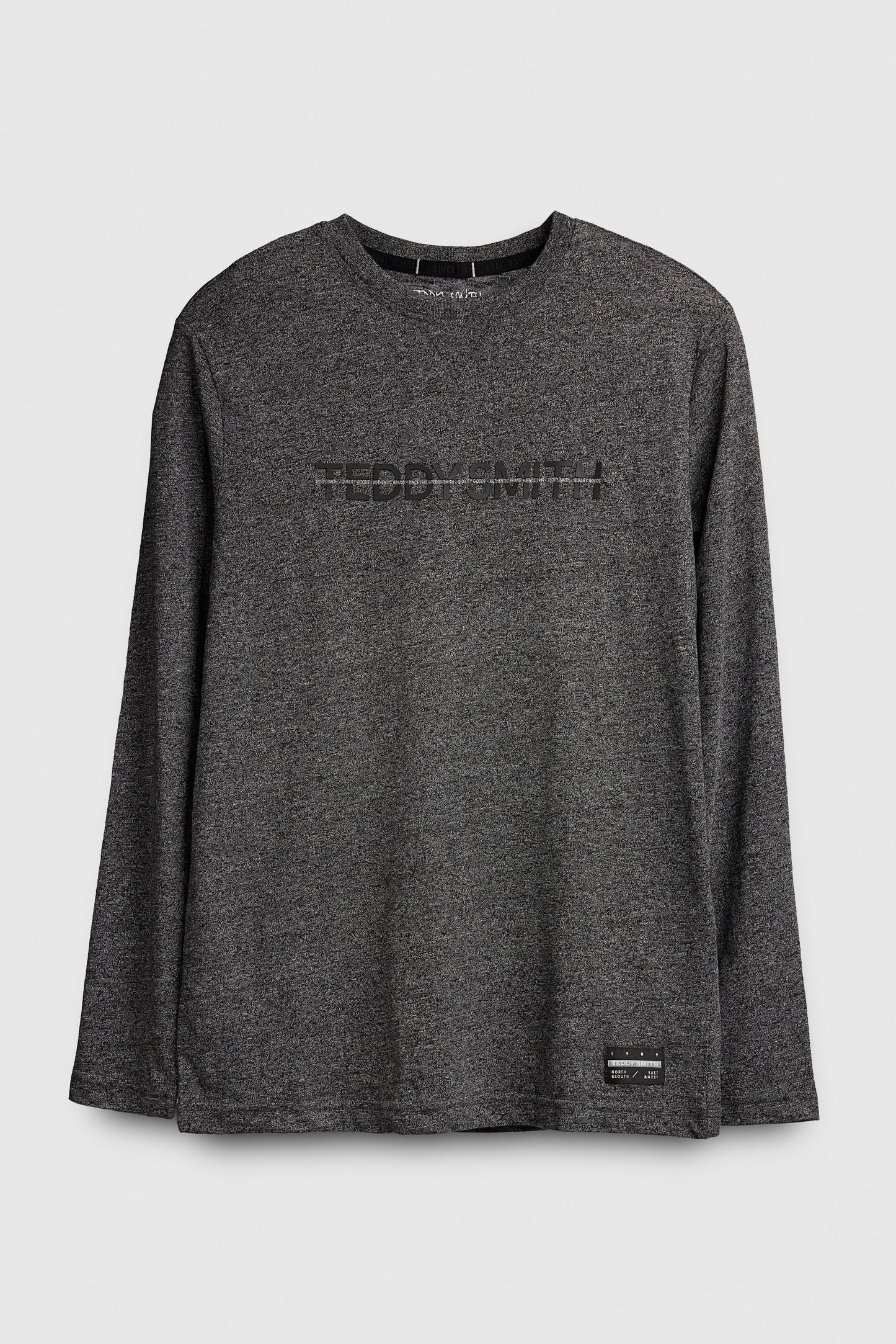 T-shirt col rond manches longues OSBORN ML MELANGE BLACK