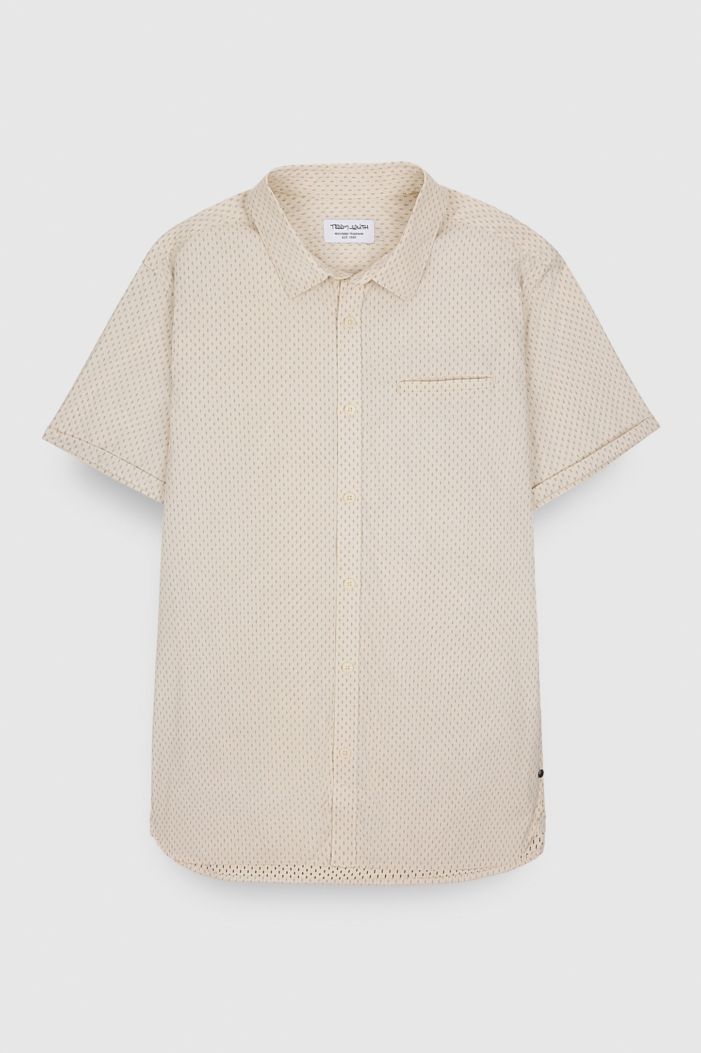 Chemise CUT MC CREAM / MICRO PRINT
