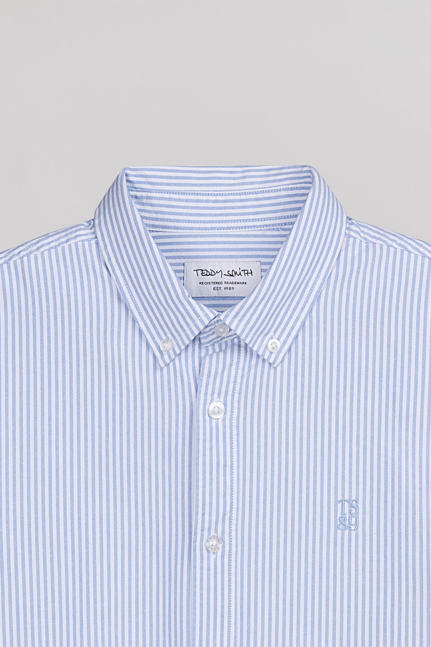 Chemise Oxford col français C-STANLEY ML PASTEL BLUE