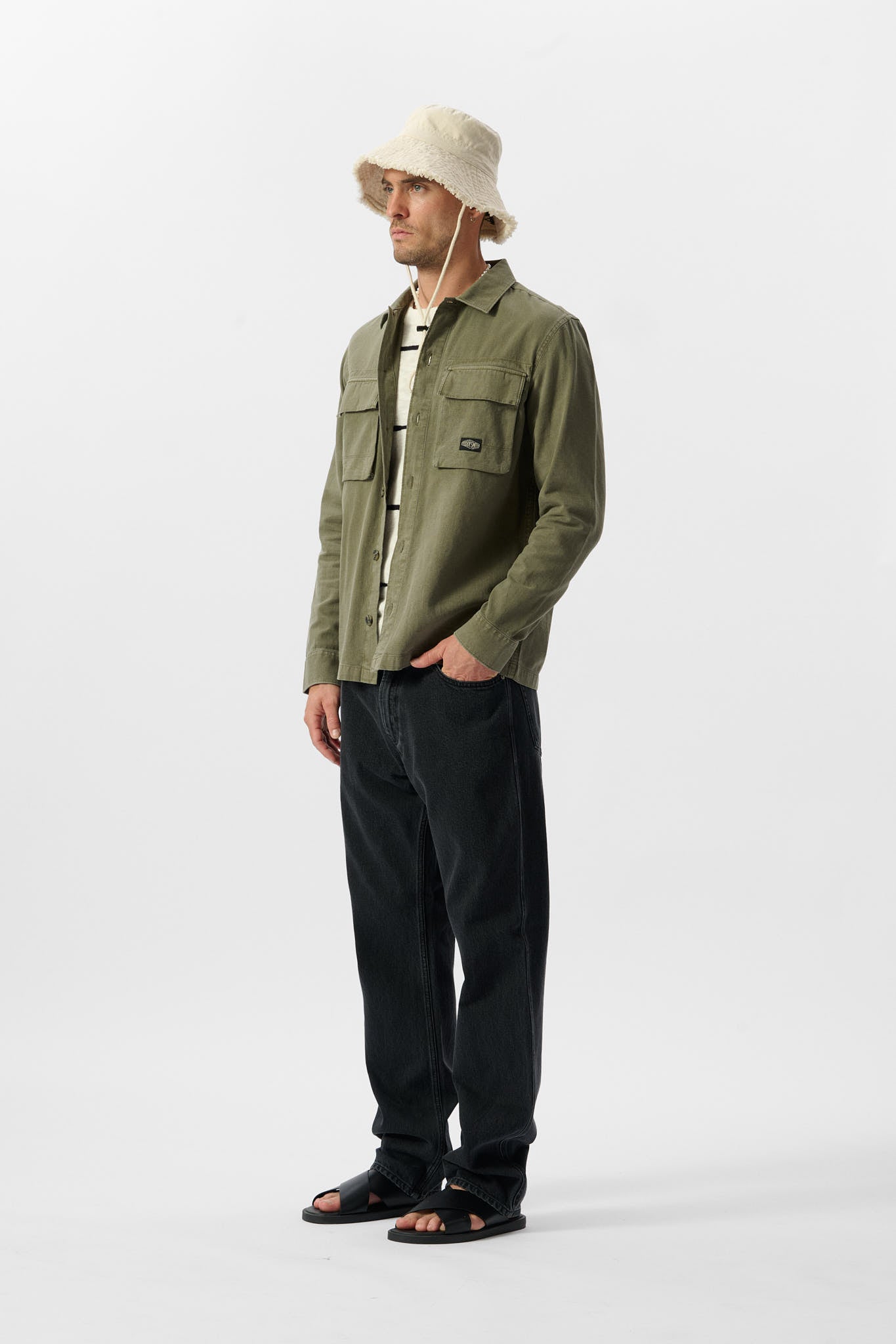Chemise C-JUSTO ML TURBULENCE KAKI