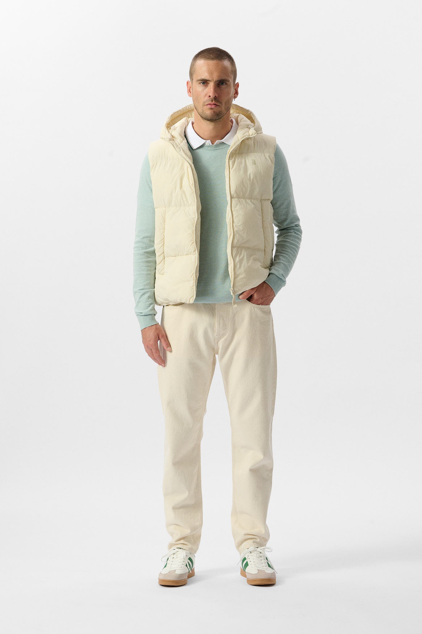 Doudoune sans manches à capuche B-TYRON HOOD CREAM