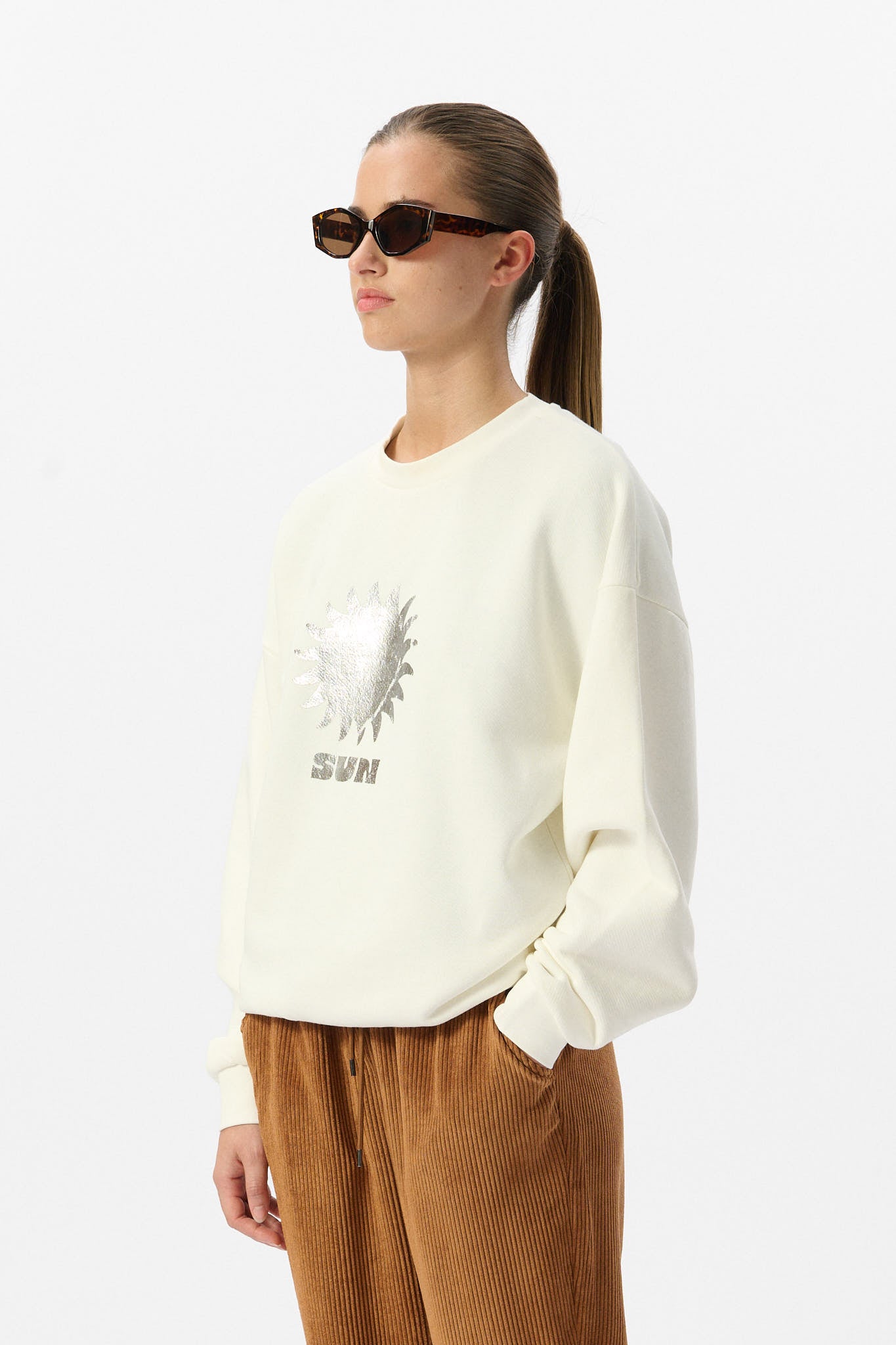 Sweat S-JOYCE MIDDLE WHITE