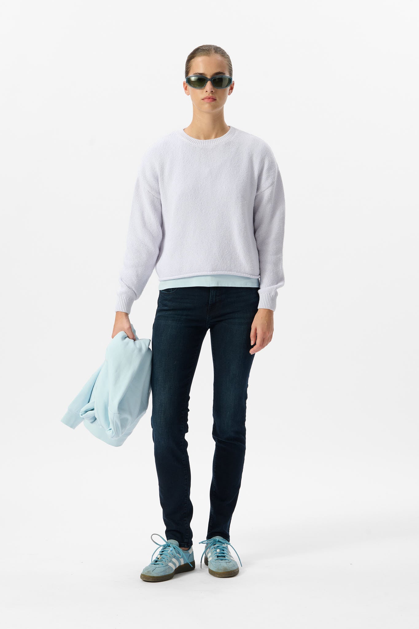 Pull col rond P-BRANDY BLANC