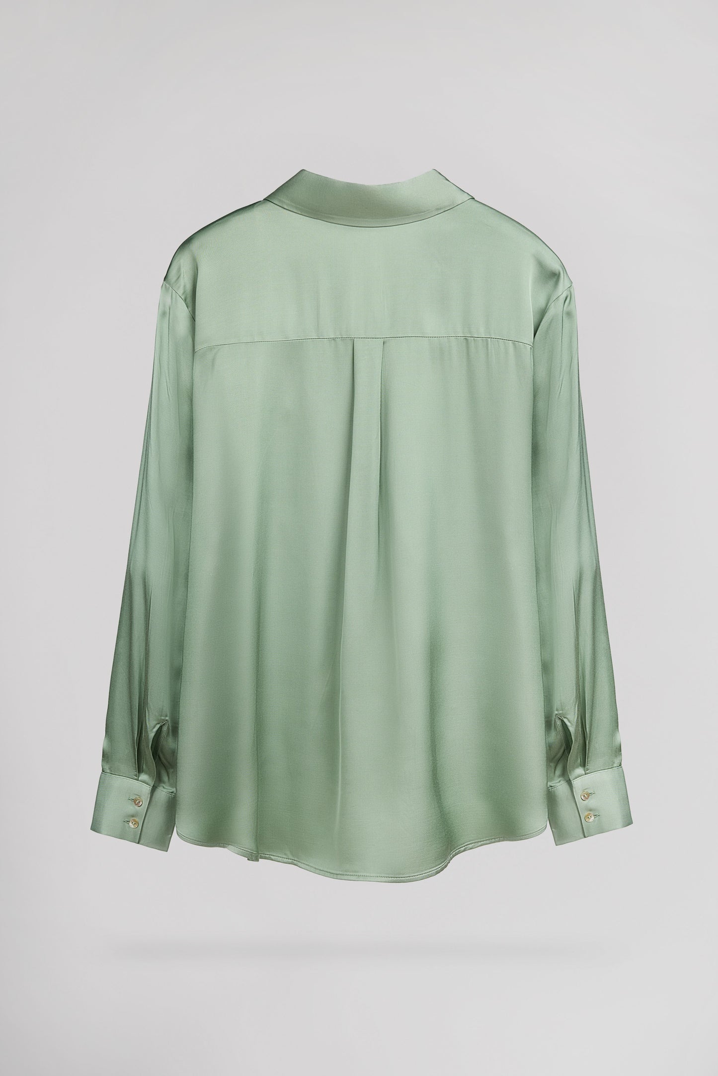 Chemise en satin de viscose C-LEO ICEBERG GREEN