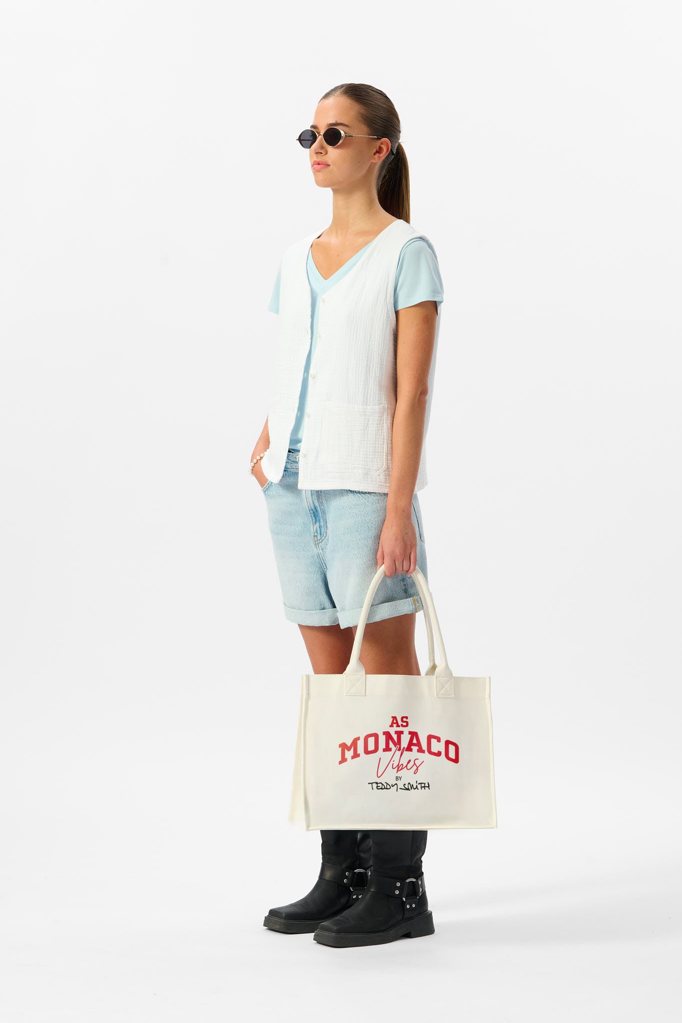 Sac S-MONACO MIDDLE WHITE