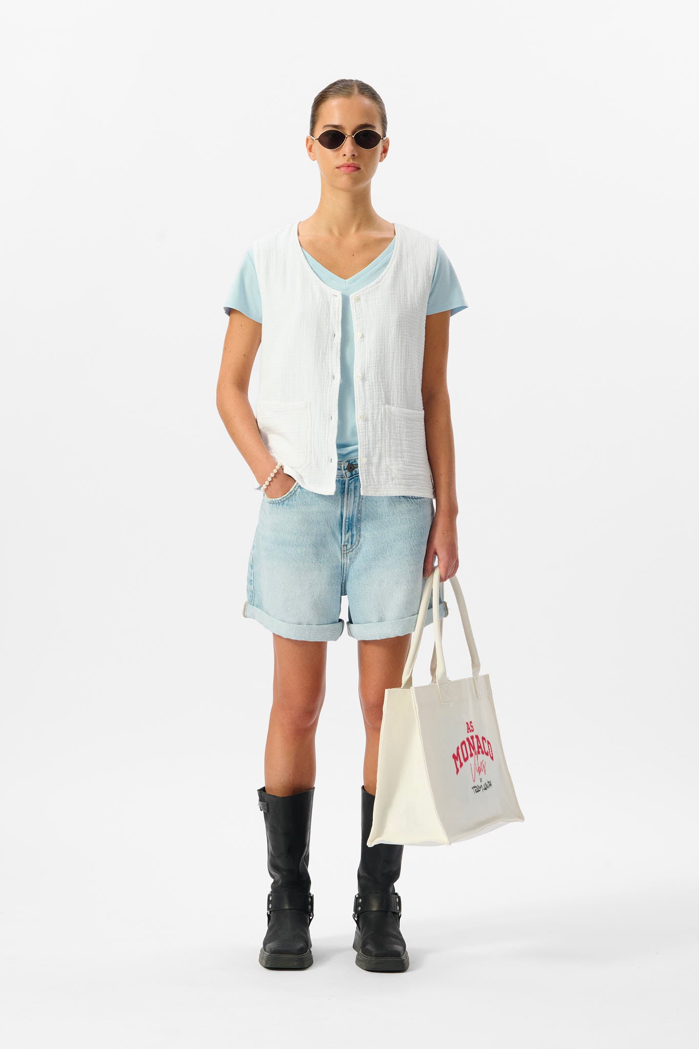 Sac S-MONACO MIDDLE WHITE