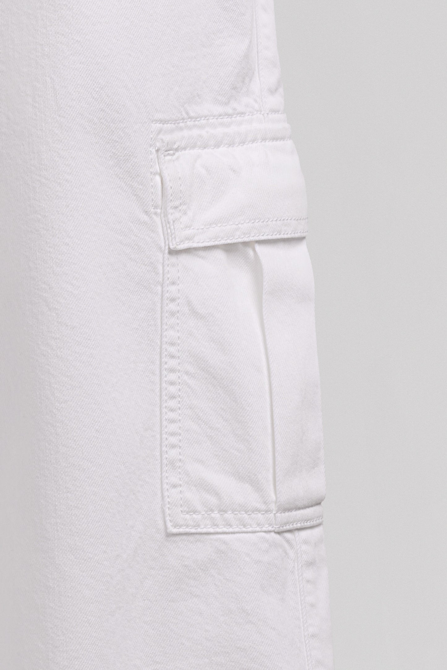 Pantalon large denim P-ELECTRA CARGO JR BLANC