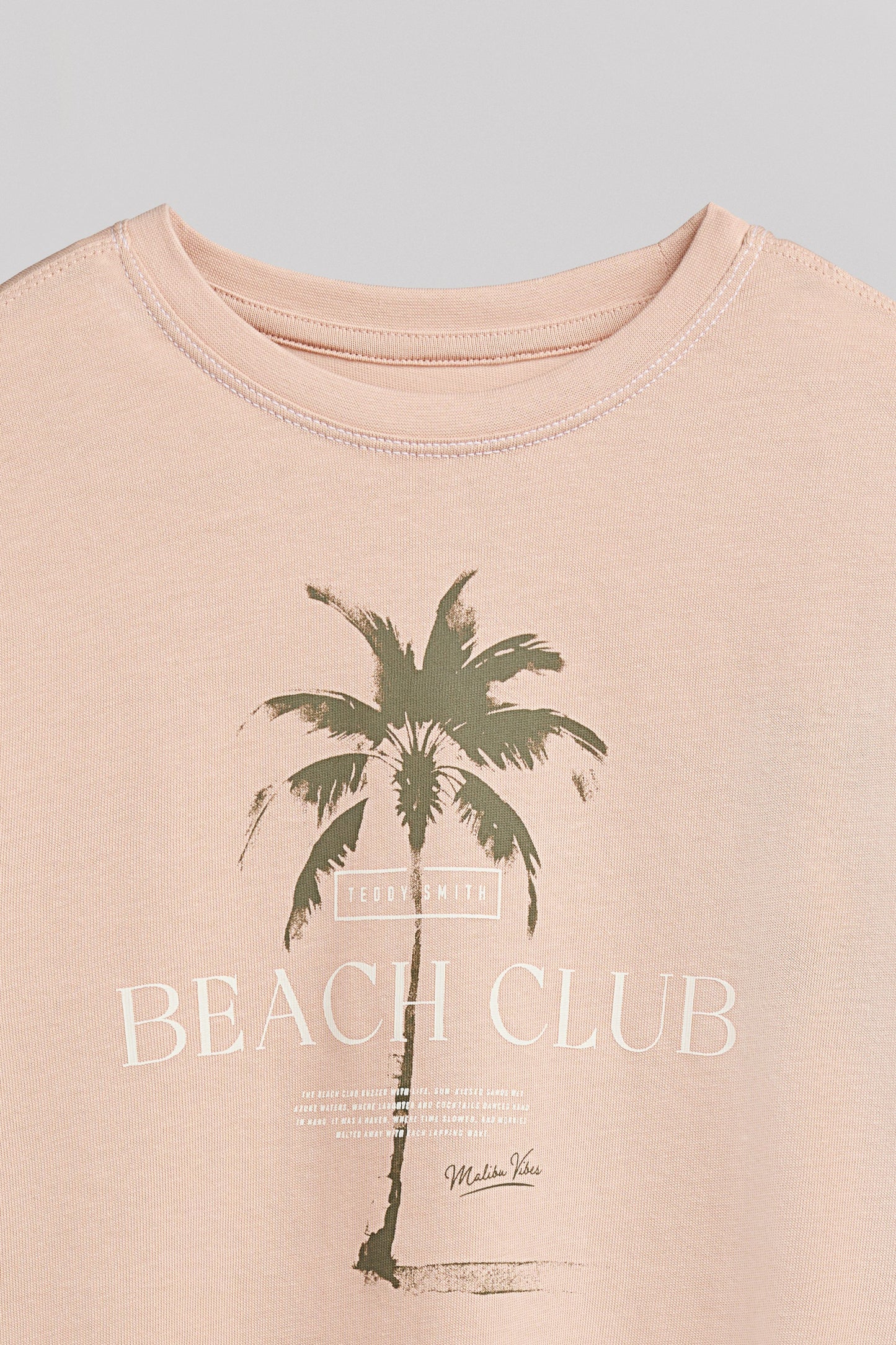 T-shirt col rond T-MALIBU MC JR ROSE PALE