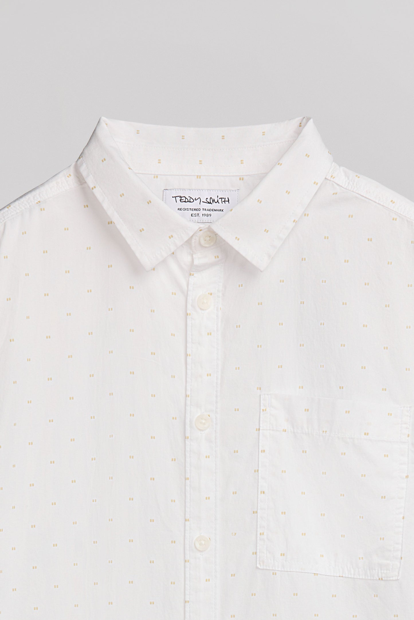 Chemise col français C-FLORAL MC JR BLANC