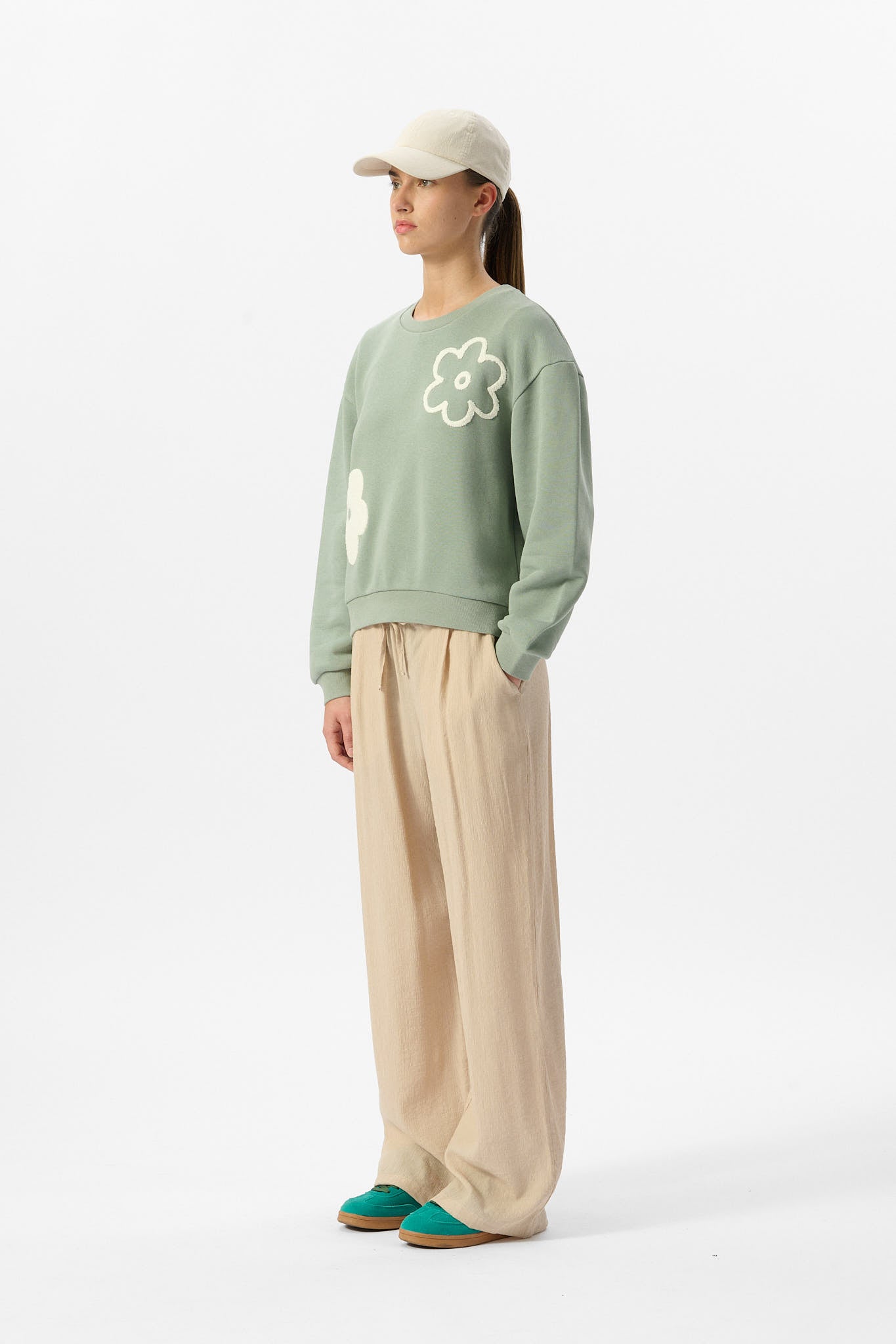 Sweat col rond S-VYA RC ICEBERG GREEN