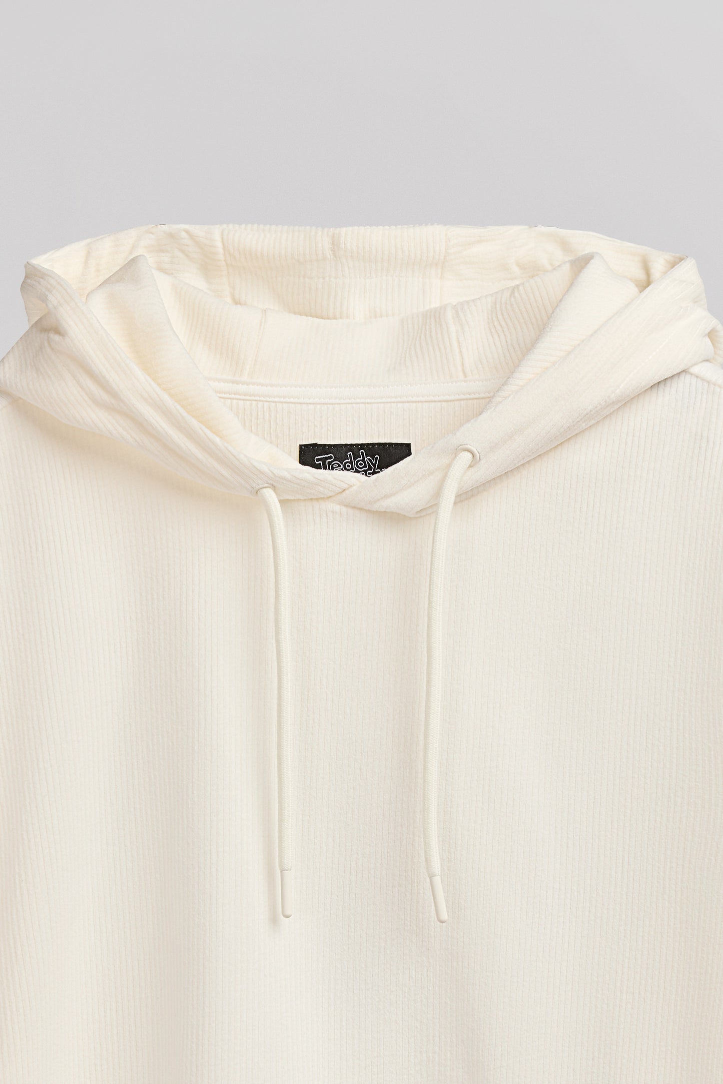 Sweat en velours à capuche S-VELT HOODY MIDDLE WHITE
