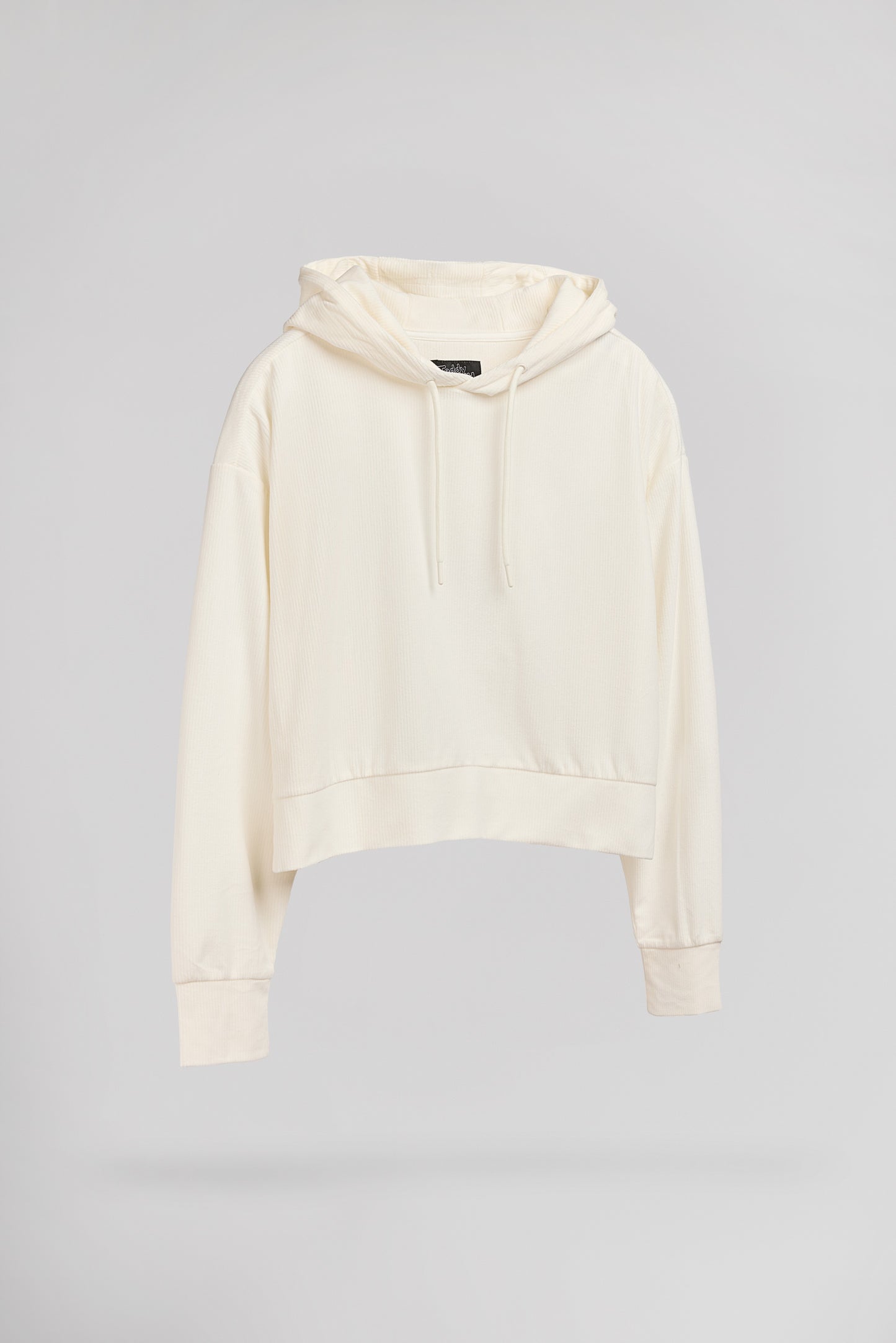 Sweat en velours à capuche S-VELT HOODY MIDDLE WHITE