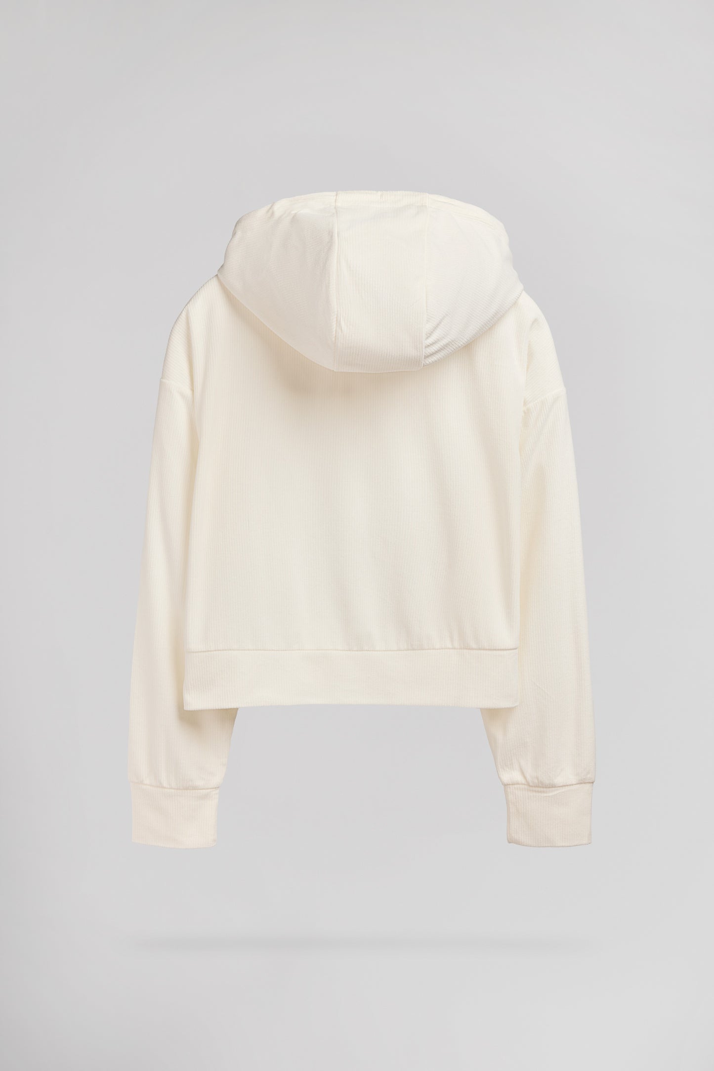 Sweat en velours à capuche S-VELT HOODY MIDDLE WHITE