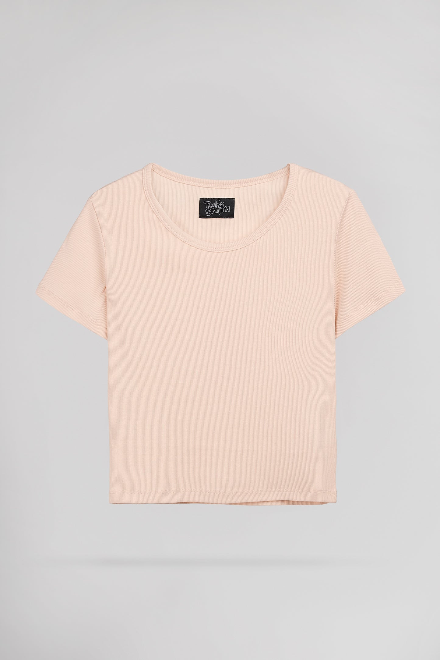 T-shirt T-REMA MC RIB ROSE PALE