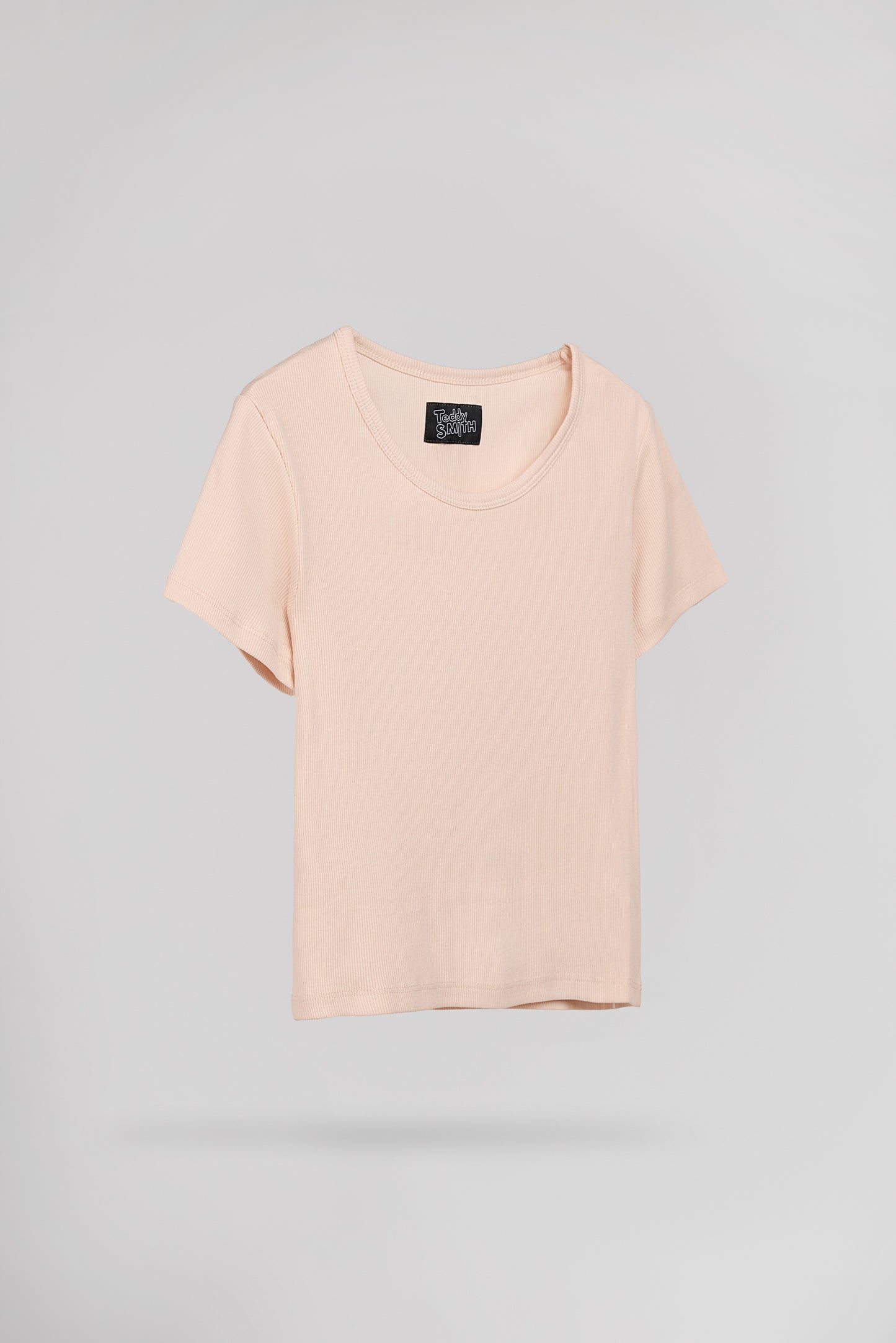 T-shirt T-REMA MC RIB ROSE PALE
