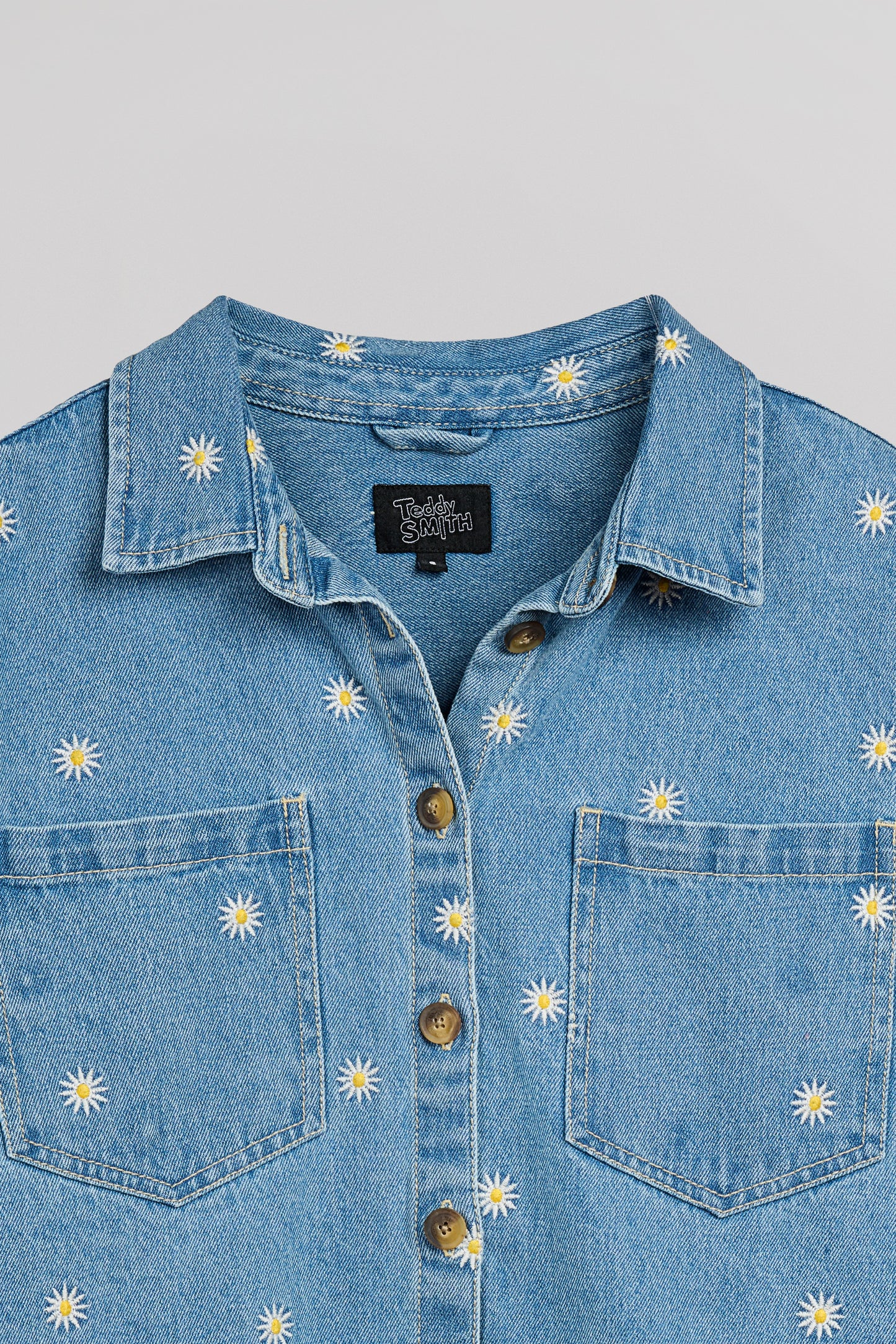 Chemise C-FLOWER ML FRIPP / INDIGO CLAIR - Teddy Smith