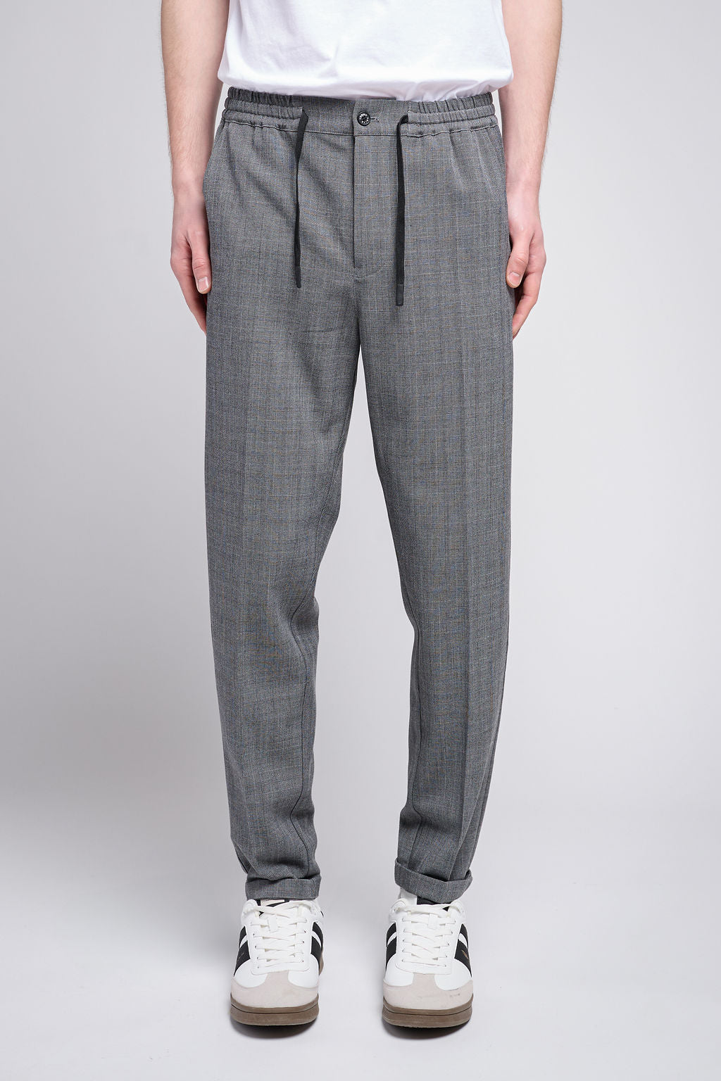 Pantalon slim PYWAN 2 CHECK DARK GREY CHECK