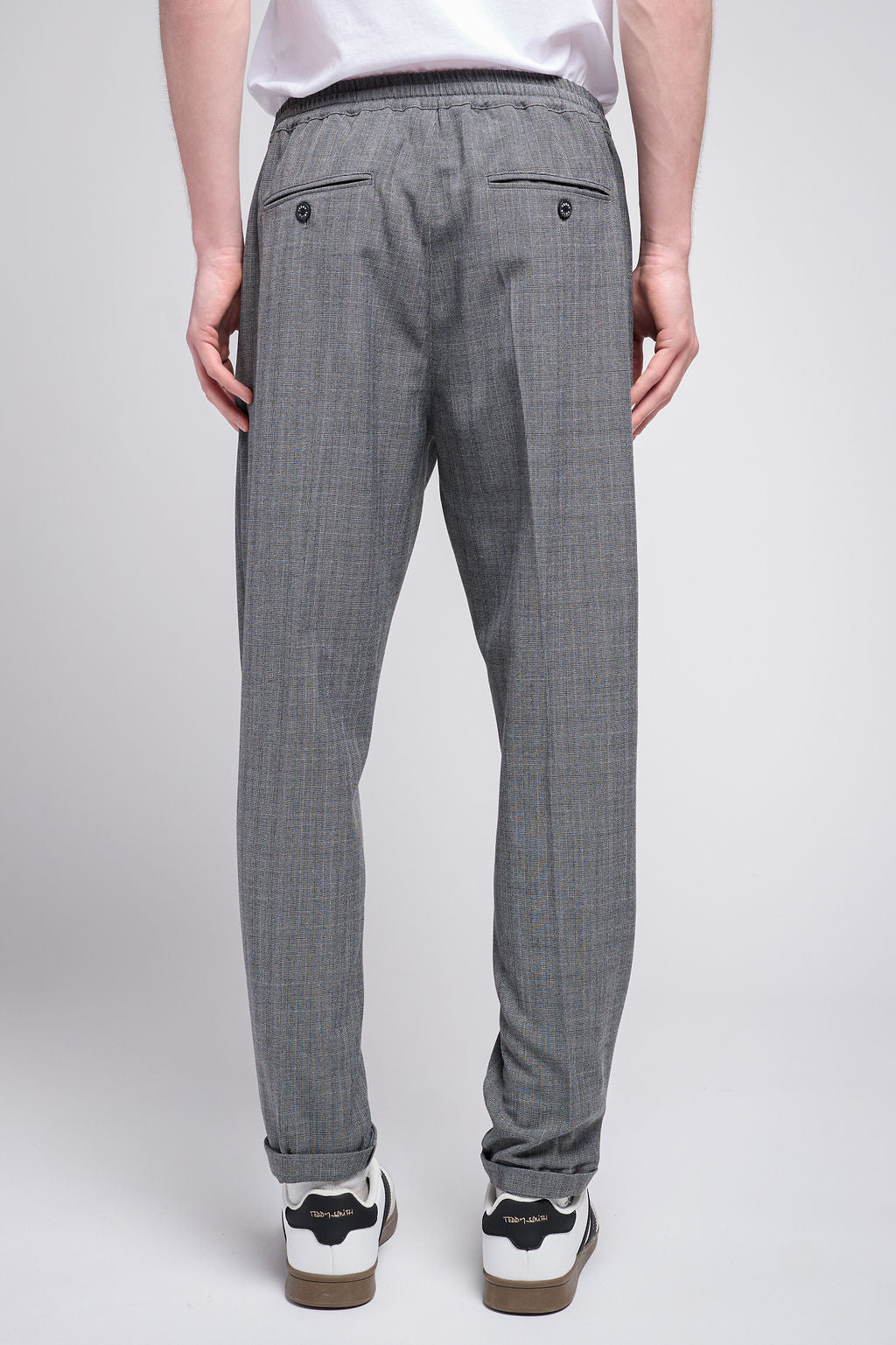 Pantalon slim PYWAN 2 CHECK DARK GREY CHECK