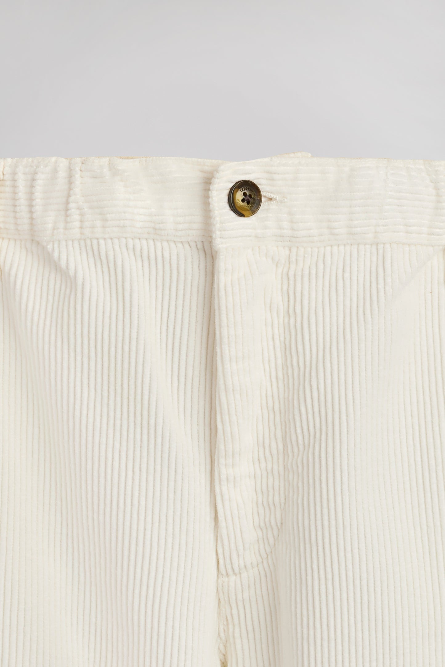 Pantalon P-OLIVER VELOUR MIDDLE WHITE