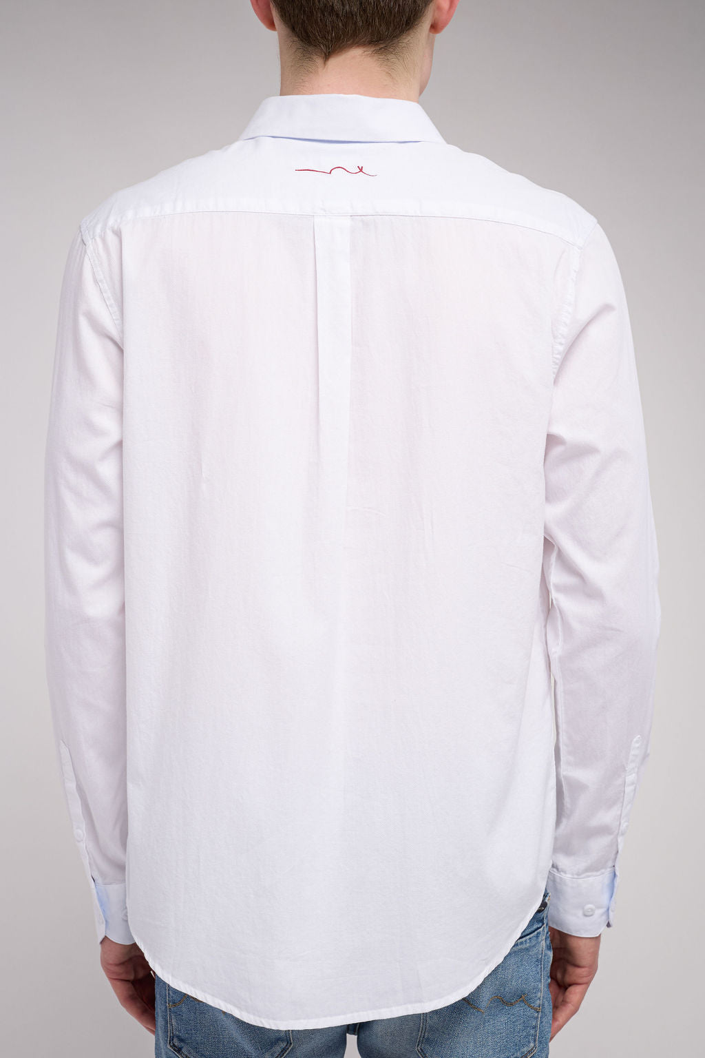 Chemise en twill col italien C-VOLT 2 BLANC