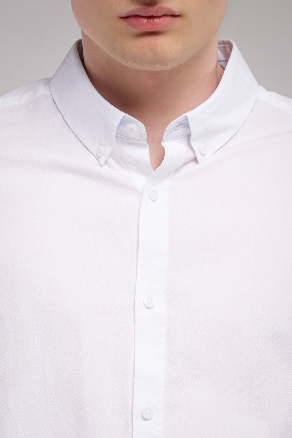 Chemise en twill col italien C-VOLT 2 BLANC