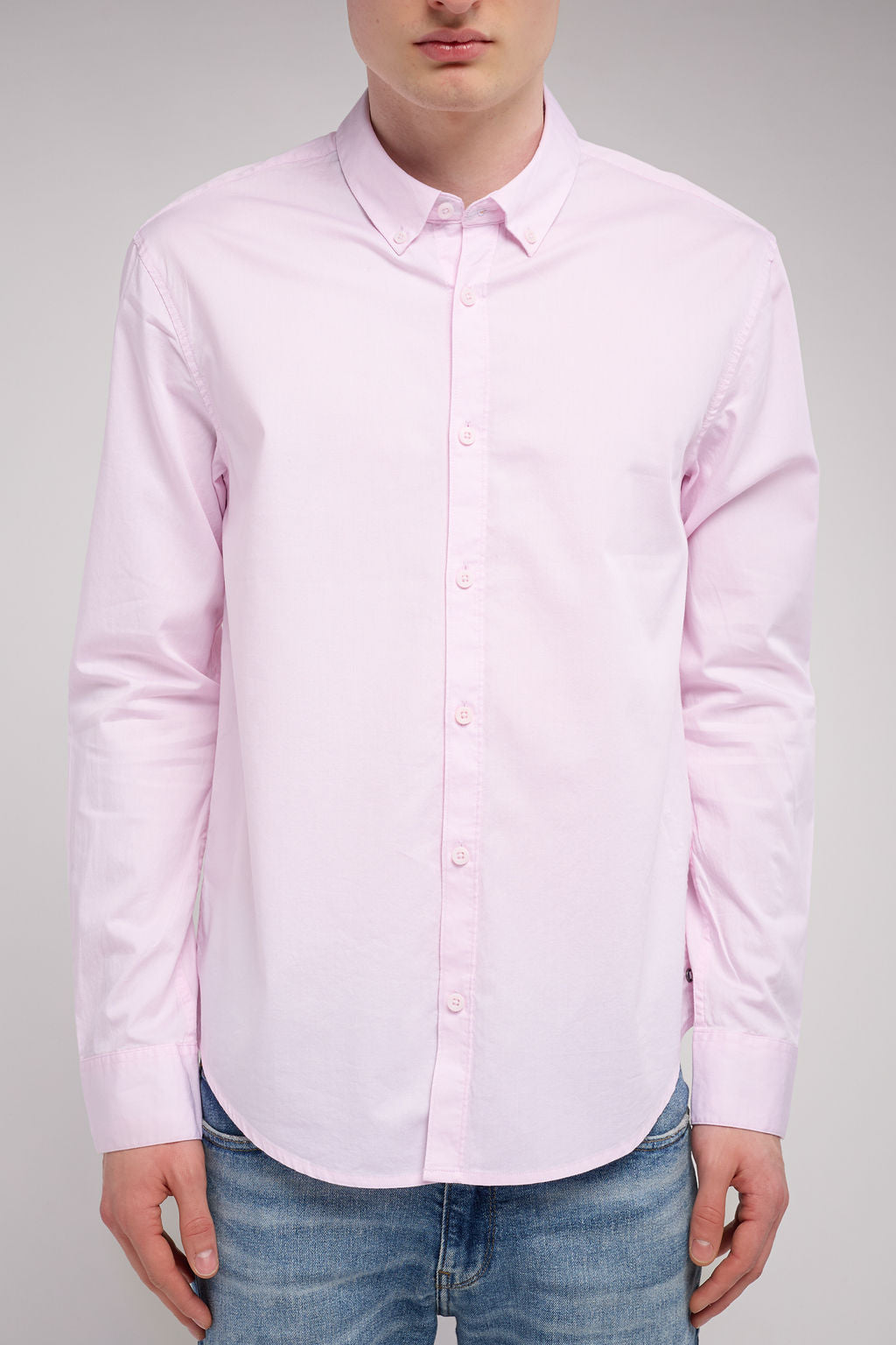Chemise en twill col italien C-VOLT 2 ML PINK SHIRT