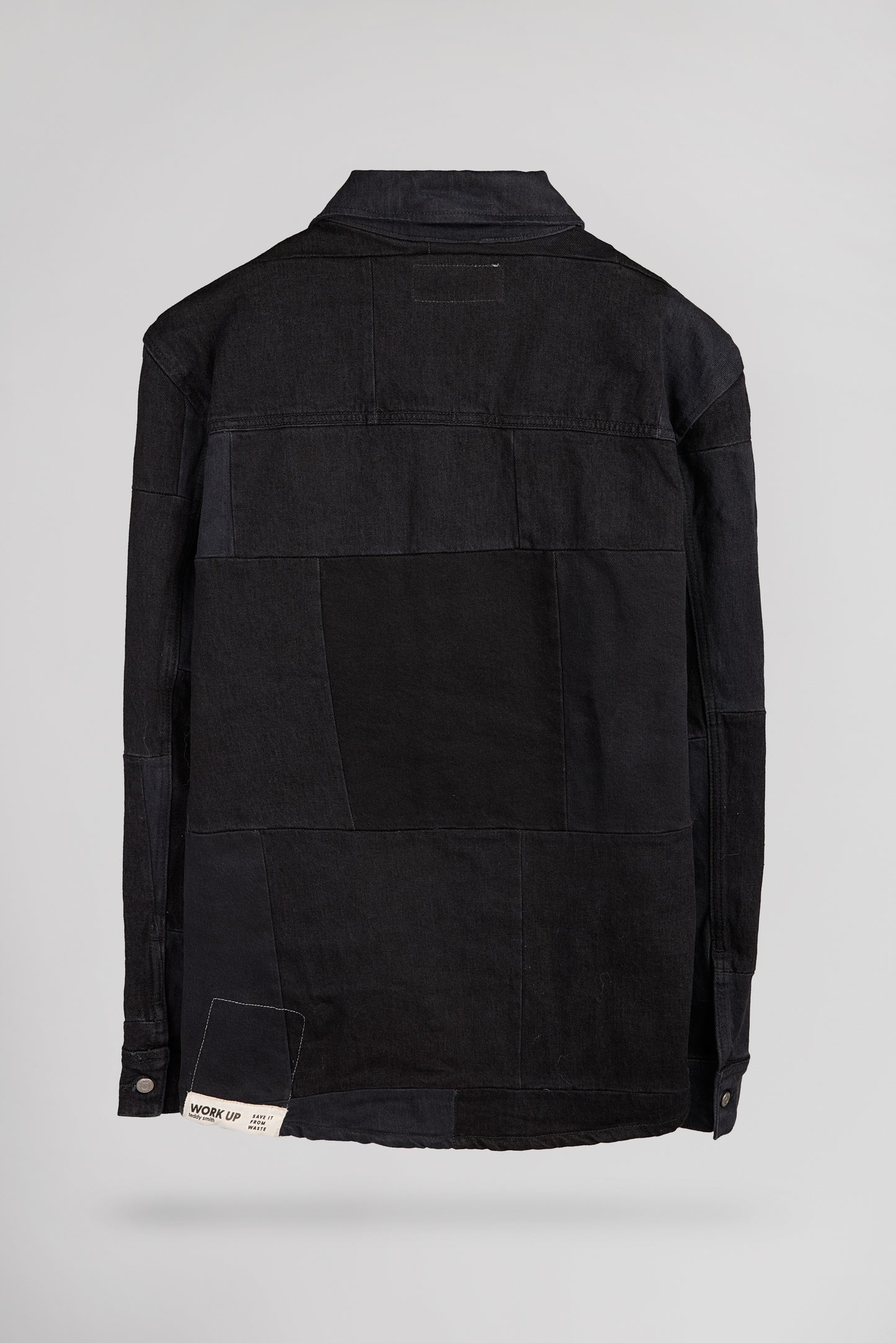 Chemise oversize denim C-CHICAGO ML PA MELANGE NOIR/GRIS