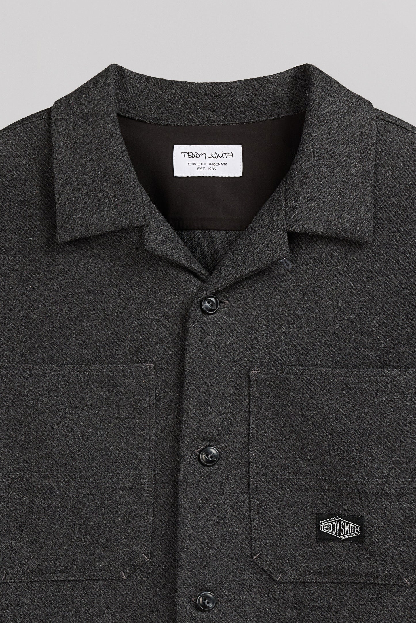 Chemise col hawaïen C-LARY ML MELANGE BLACK