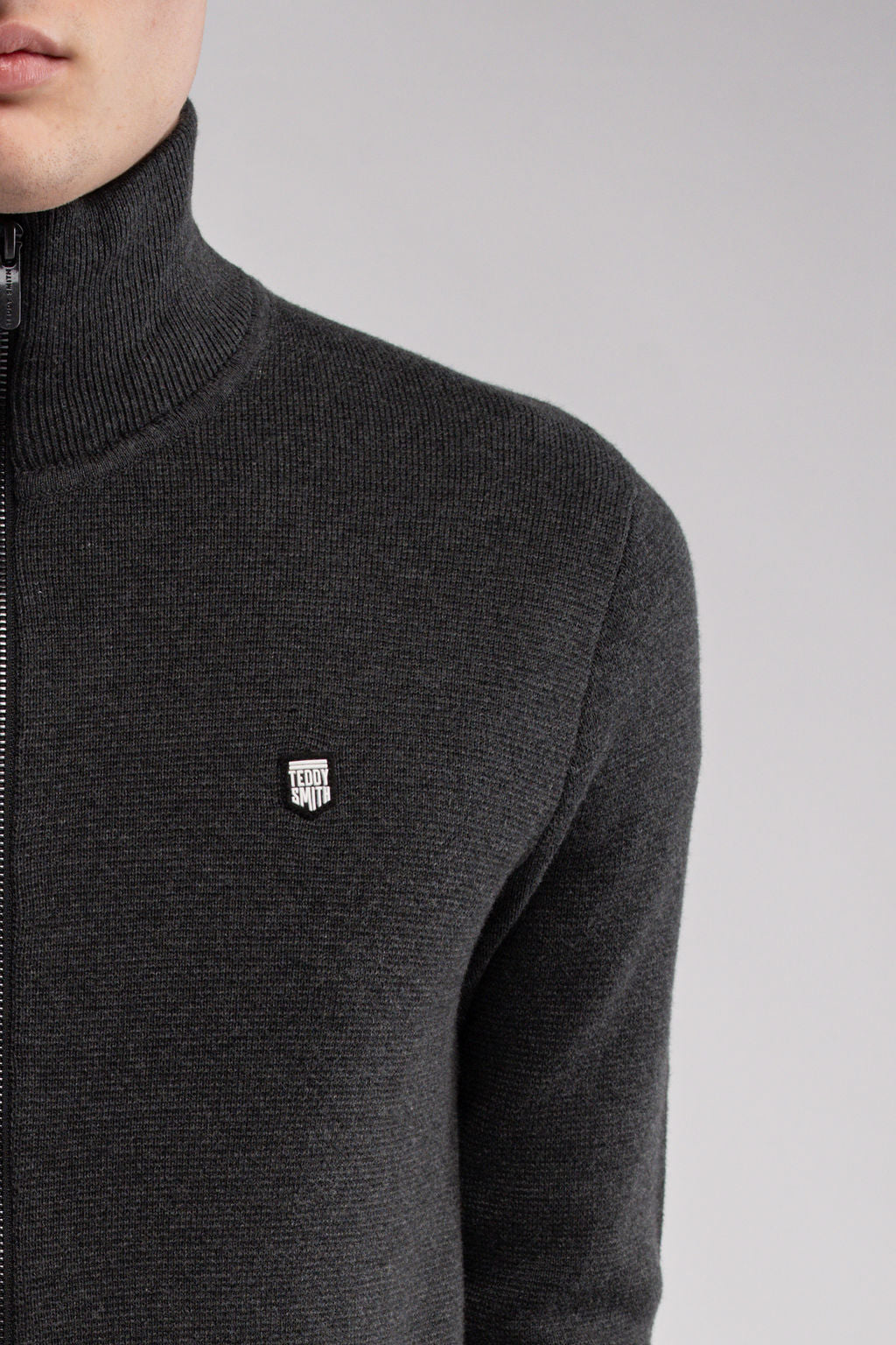 Gilet zippé en maille G-ETTORE MELANGE BLACK