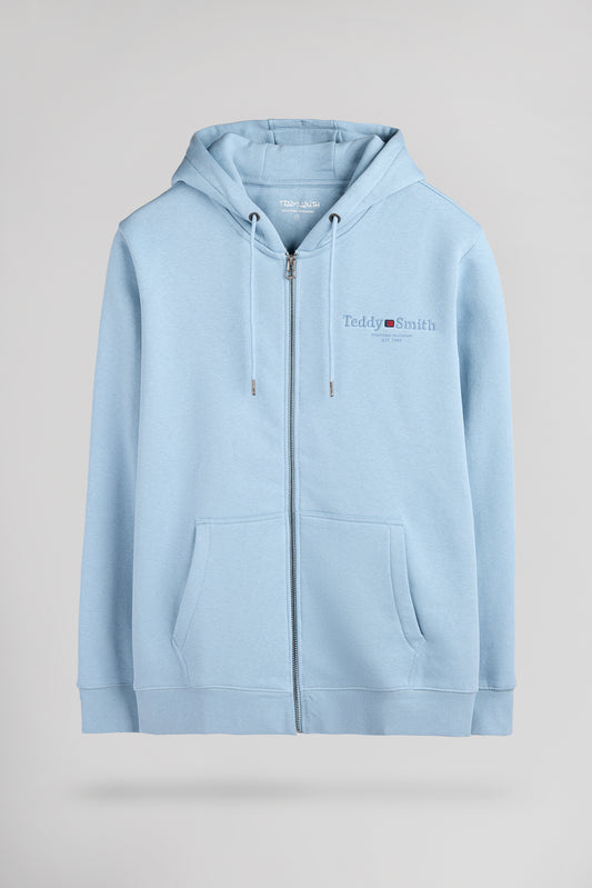 Achat Gilet sweat sherpa zippé à capuche GICLASS JIM HZ BLEU GRIS