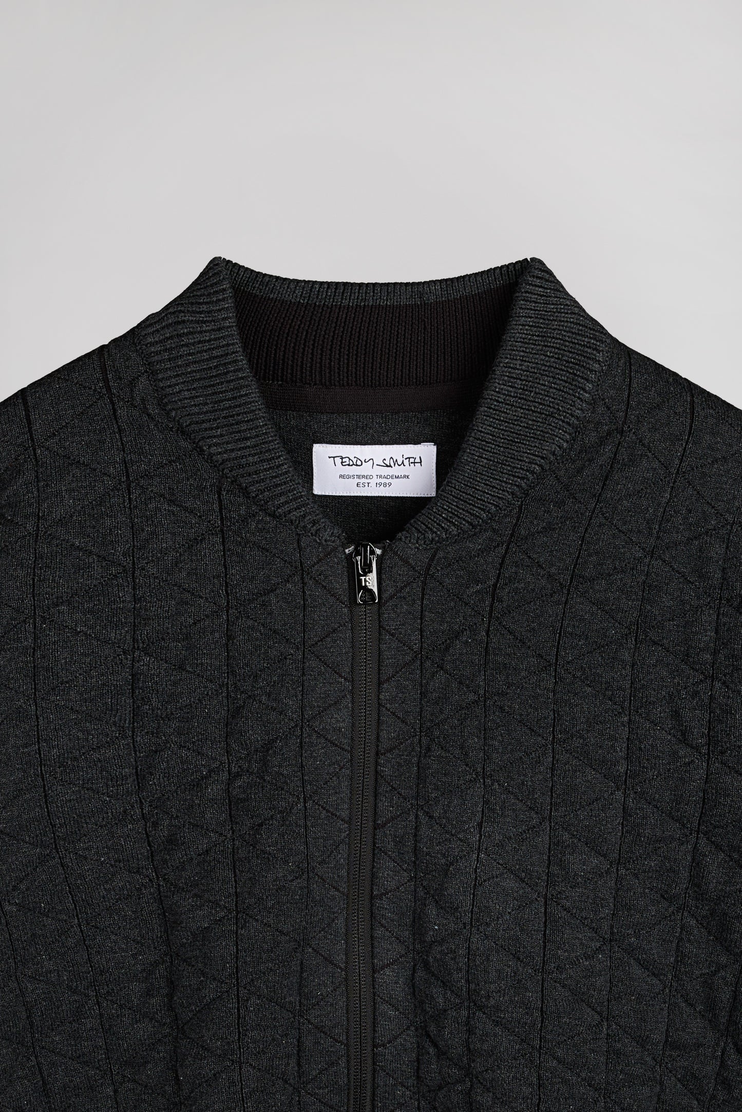 Gilet sweat zippé col bomber G-MALONE MELANGE BLACK