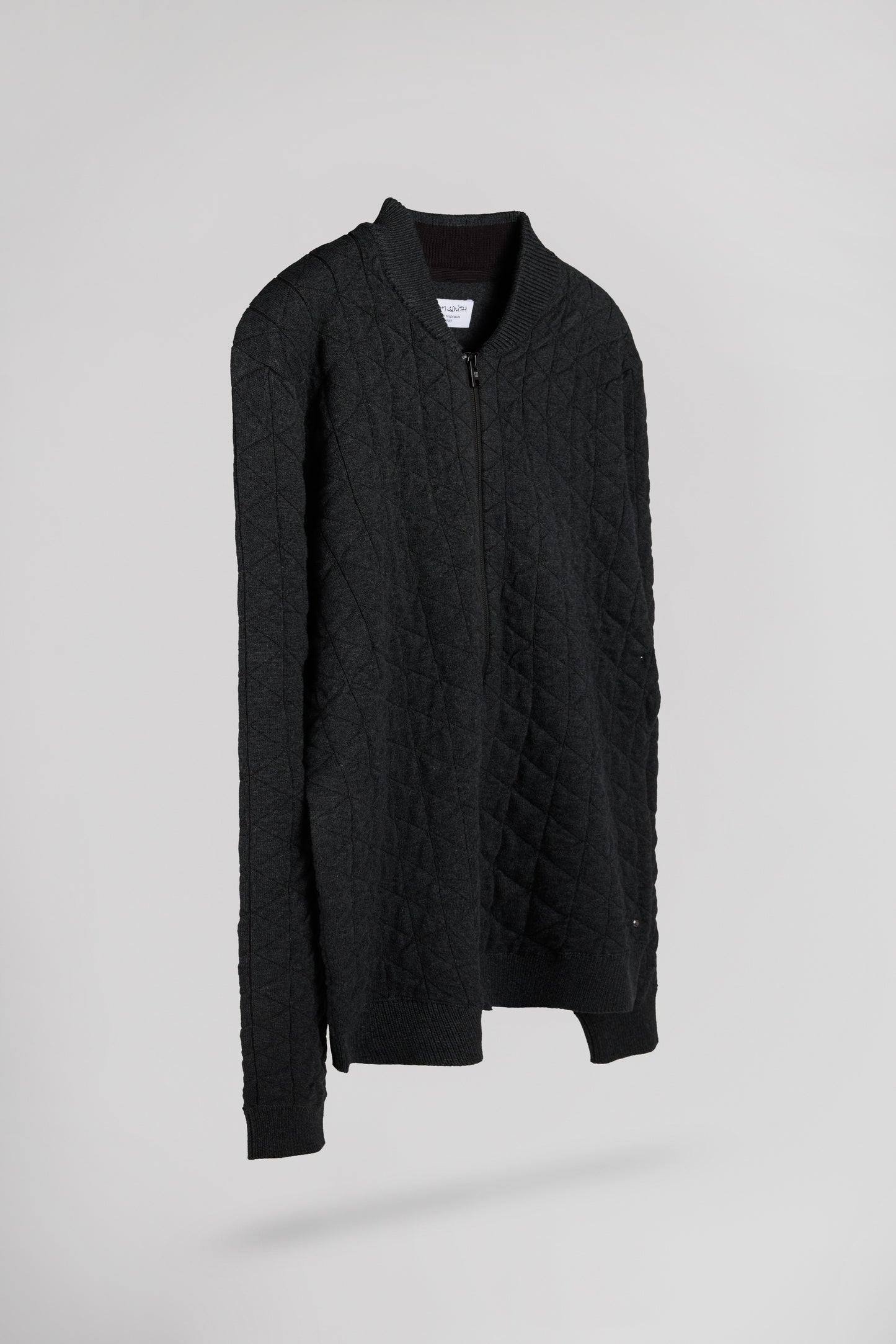 Gilet zippé col bomber G-MALONE MELANGE BLACK