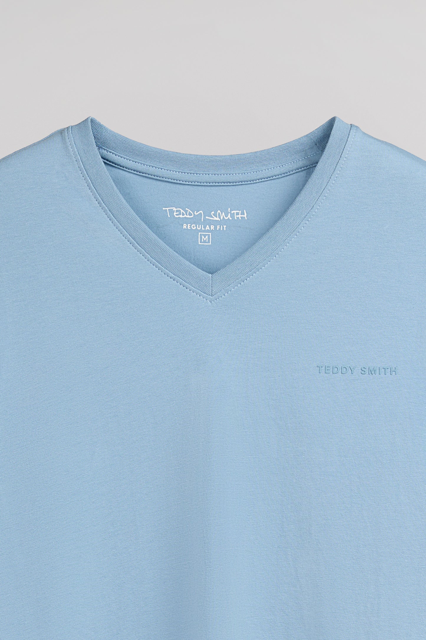 T-shirt col V TAWAX 2 MC BLEU GRIS