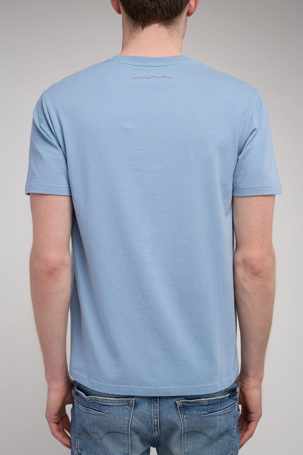 T-shirt col V TAWAX 2 MC BLEU GRIS