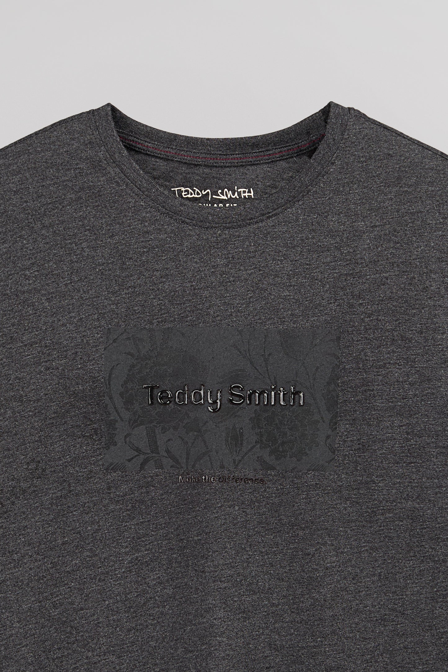 T-shirt col rond T-ARES MC MELANGE BLACK