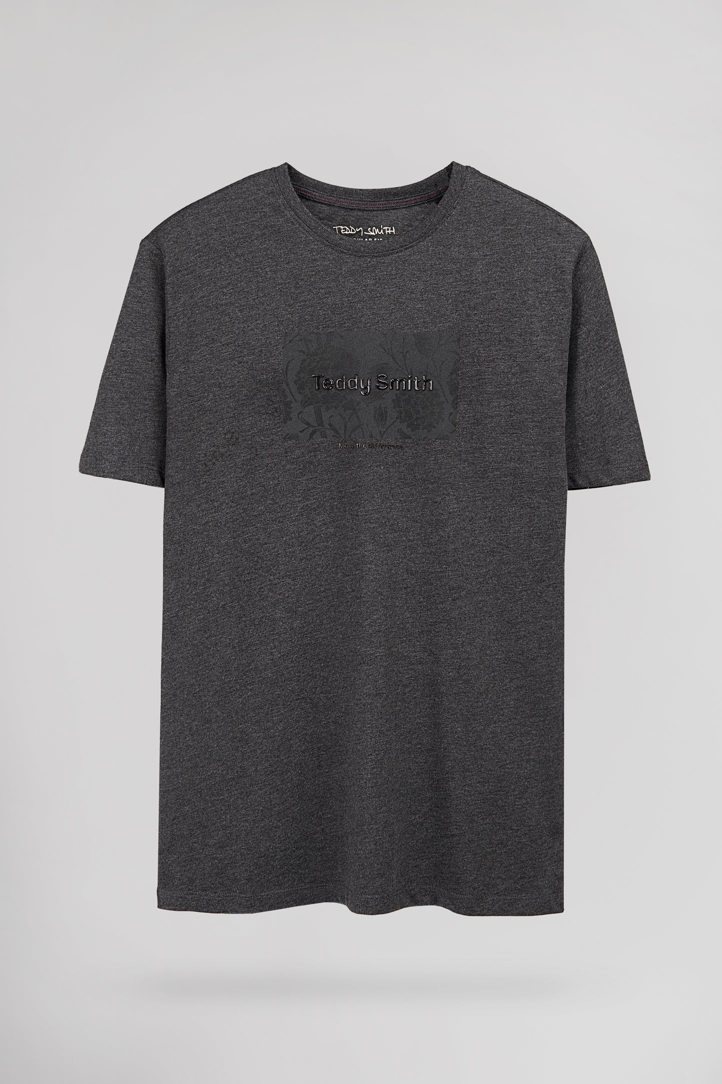 T-shirt col rond T-ARES MC MELANGE BLACK