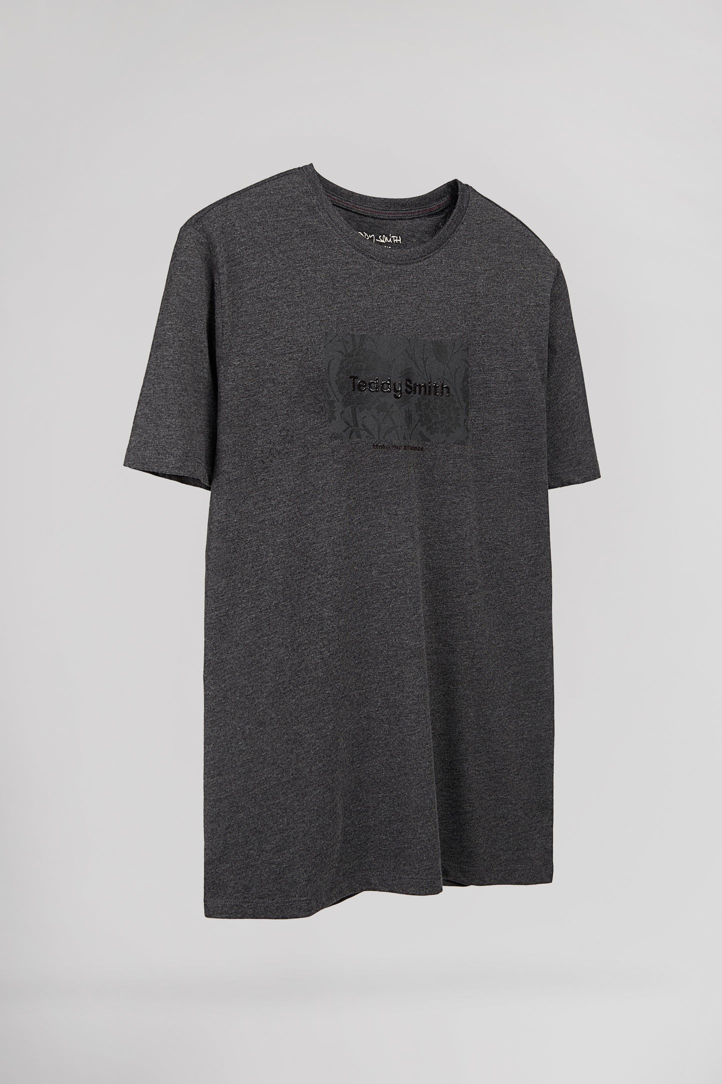 T-shirt col rond T-ARES MC MELANGE BLACK