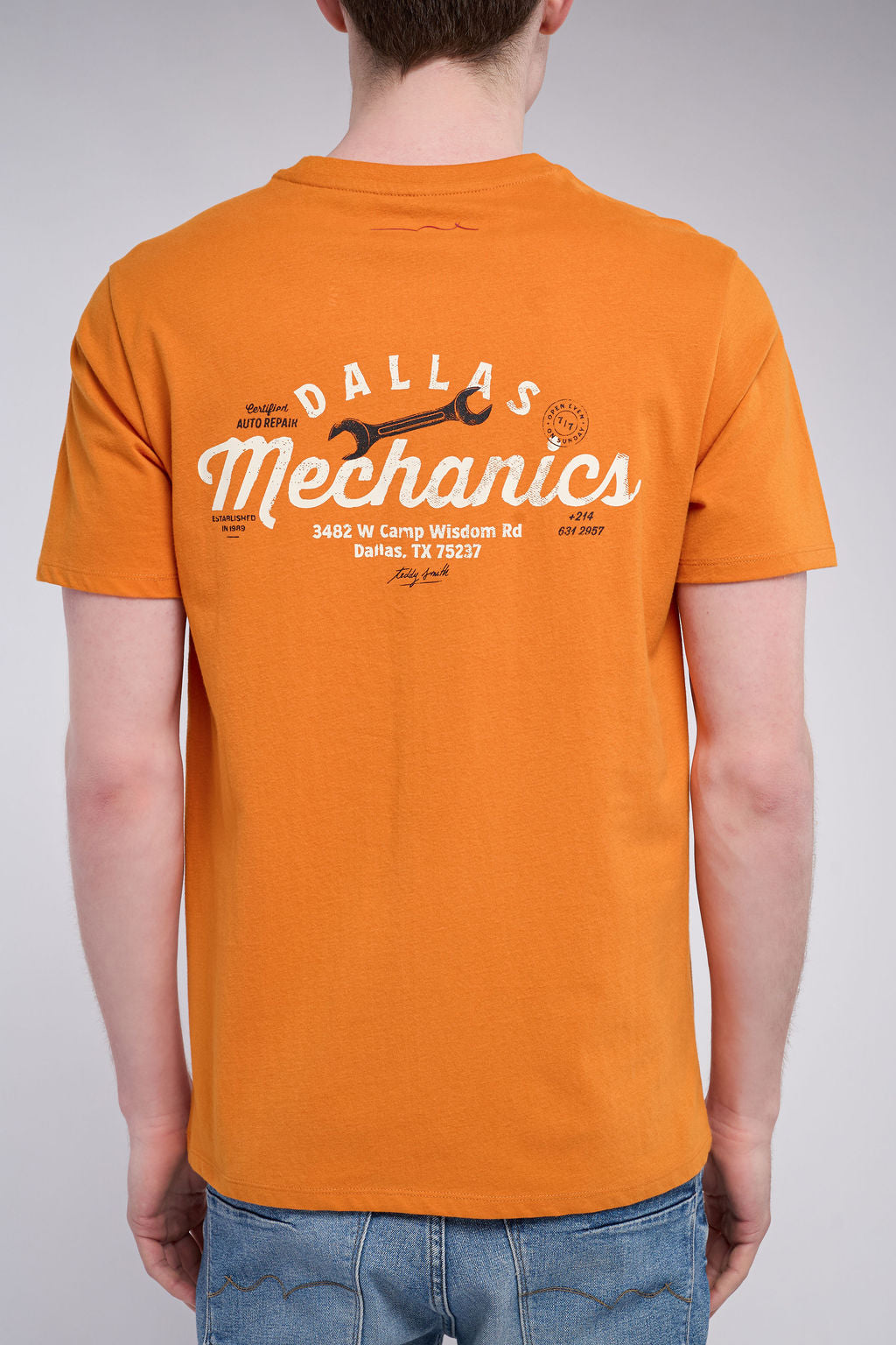 T-shirt col rond T-MECHANICS MC DUSK ORANGE