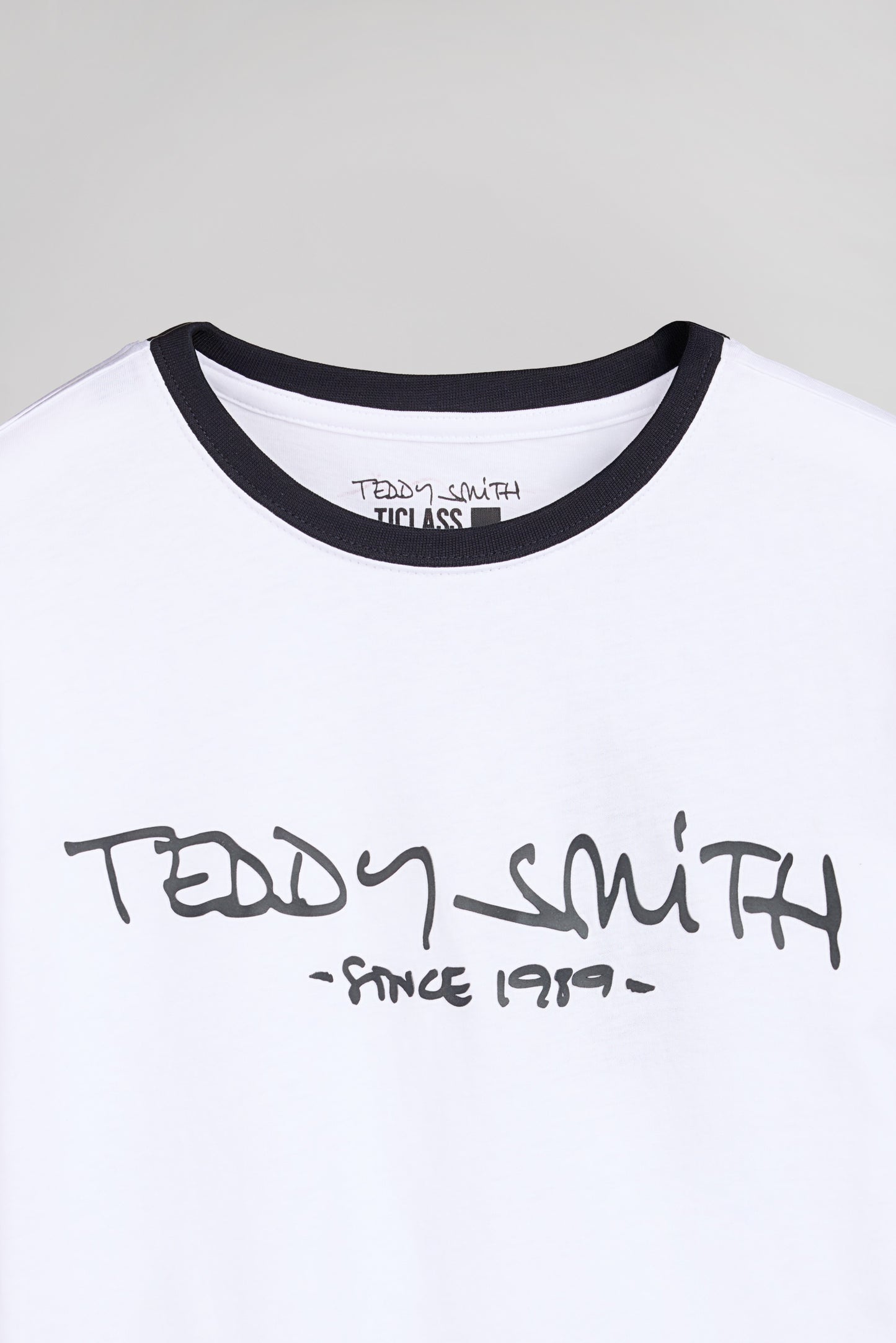 T-shirt en coton col rond TICLASS MC BLANC