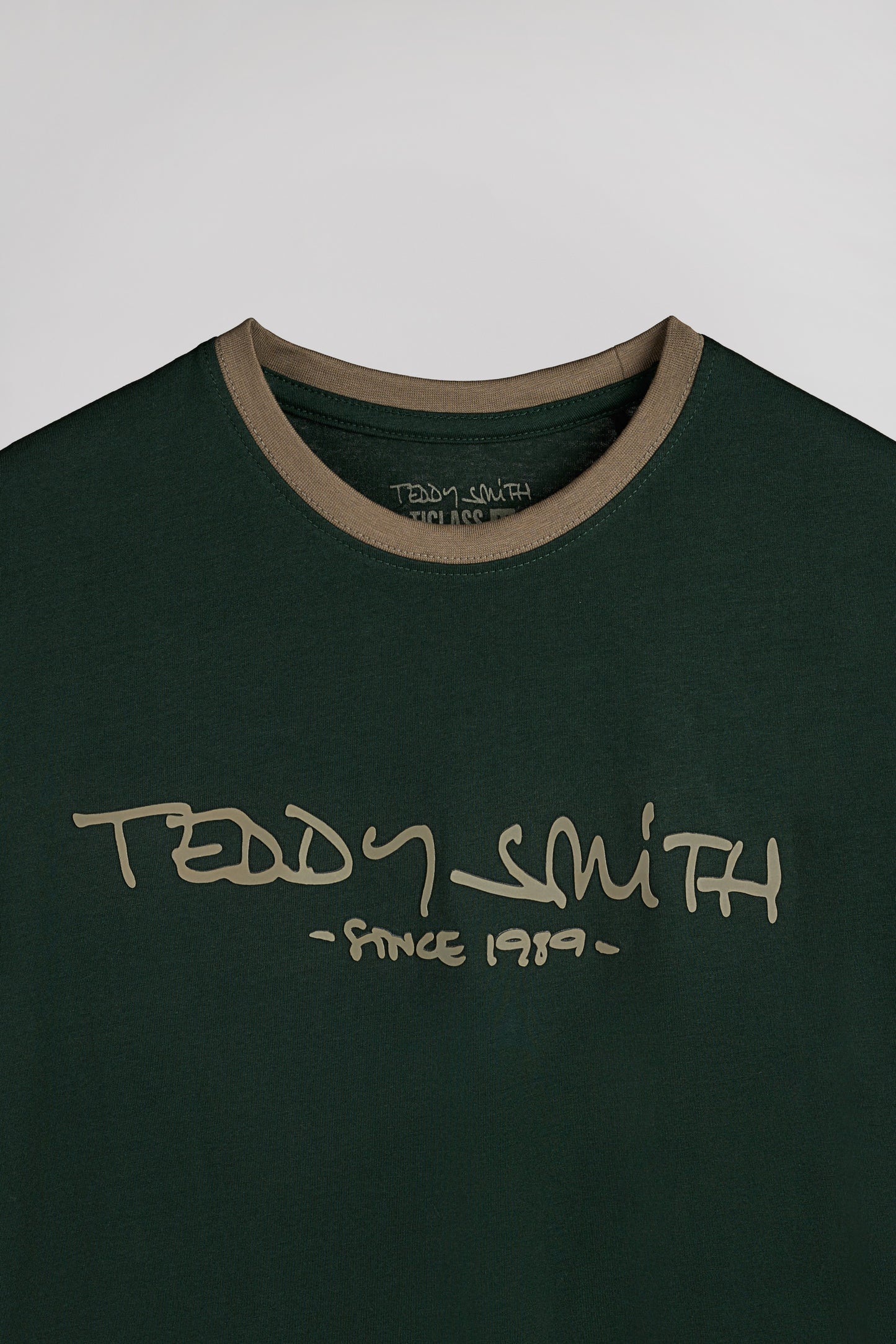 T-shirt en coton col rond TICLASS MC VERT SCARABE