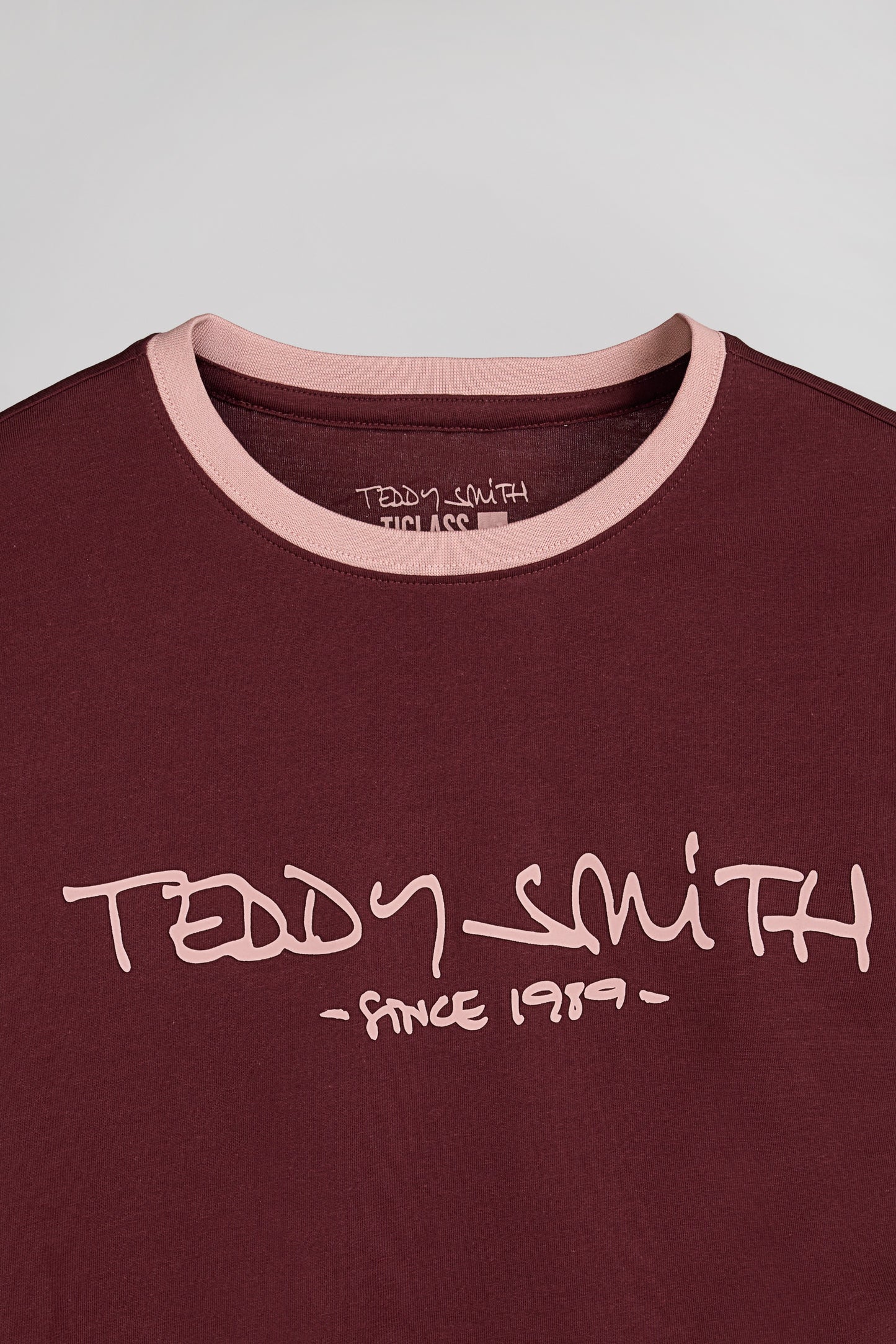 T-shirt en coton col rond TICLASS MC BORDEAUX FONCE
