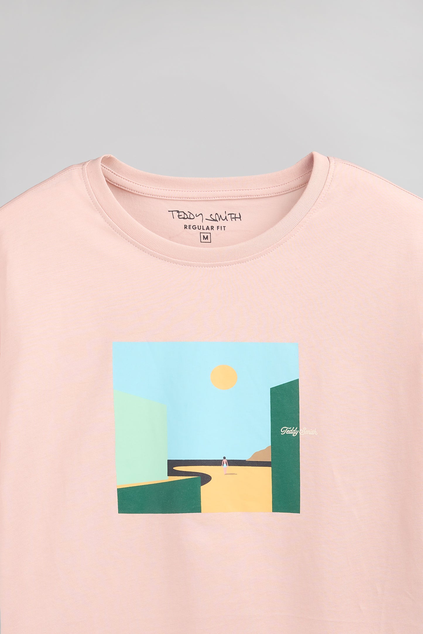 T-shirt col rond T-MINIMALIST MC ROSE PASTEL