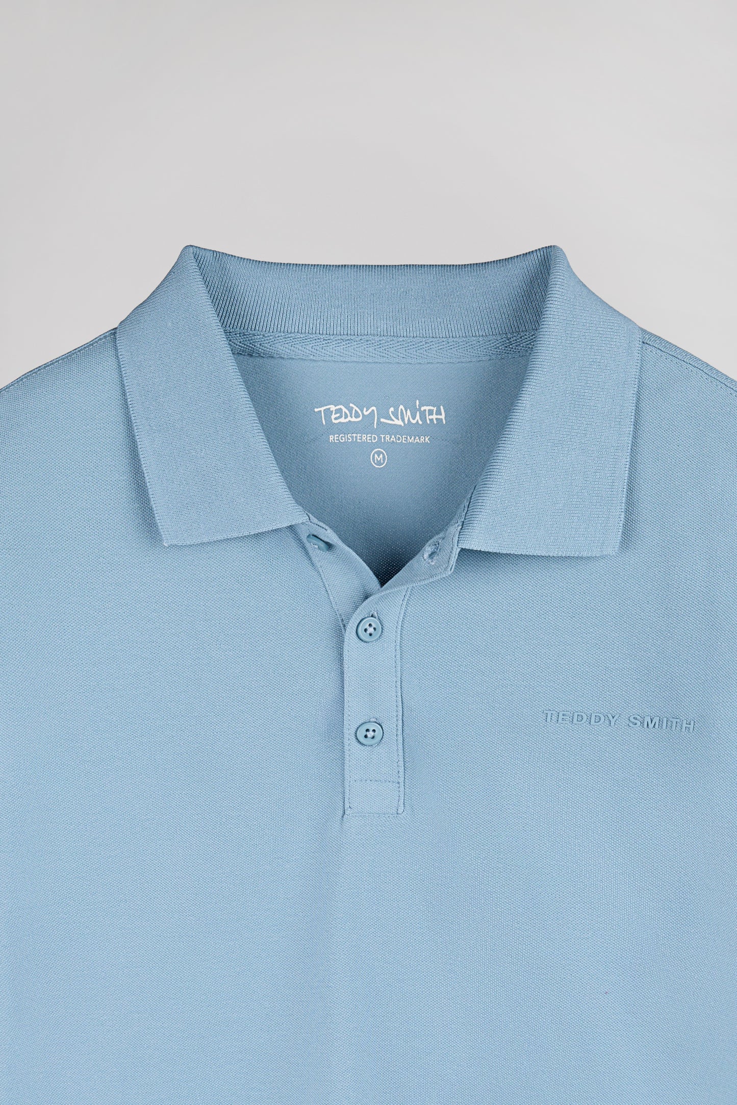 Polo piqué P-ALBAN MC BLEU GRIS