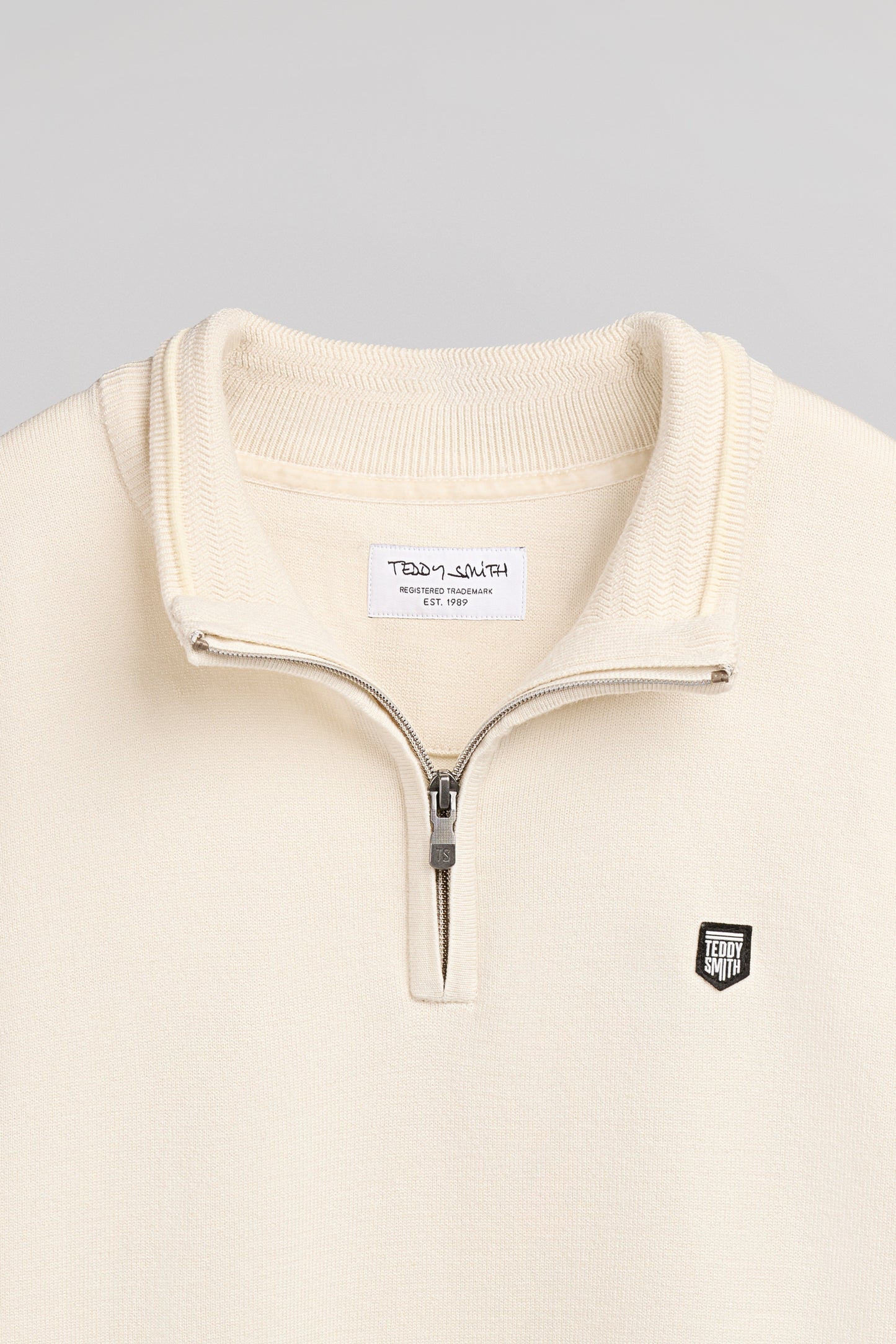 Pull col montant zippé P-MARTY 2 CREAM