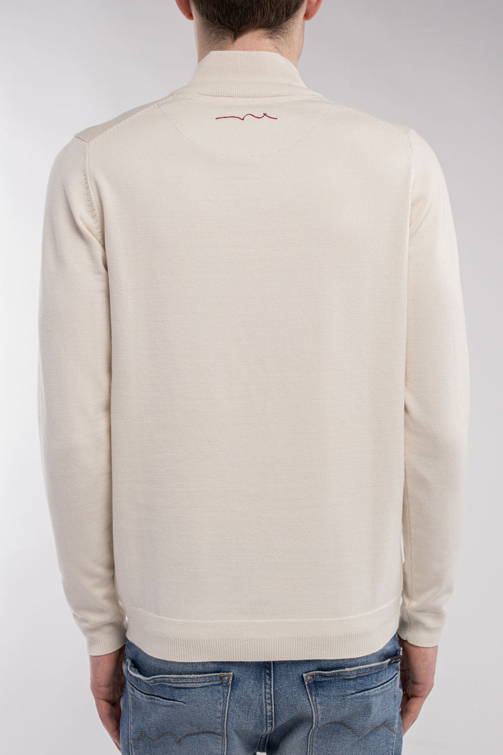 Pull col montant zippé P-MARTY 2 CREAM