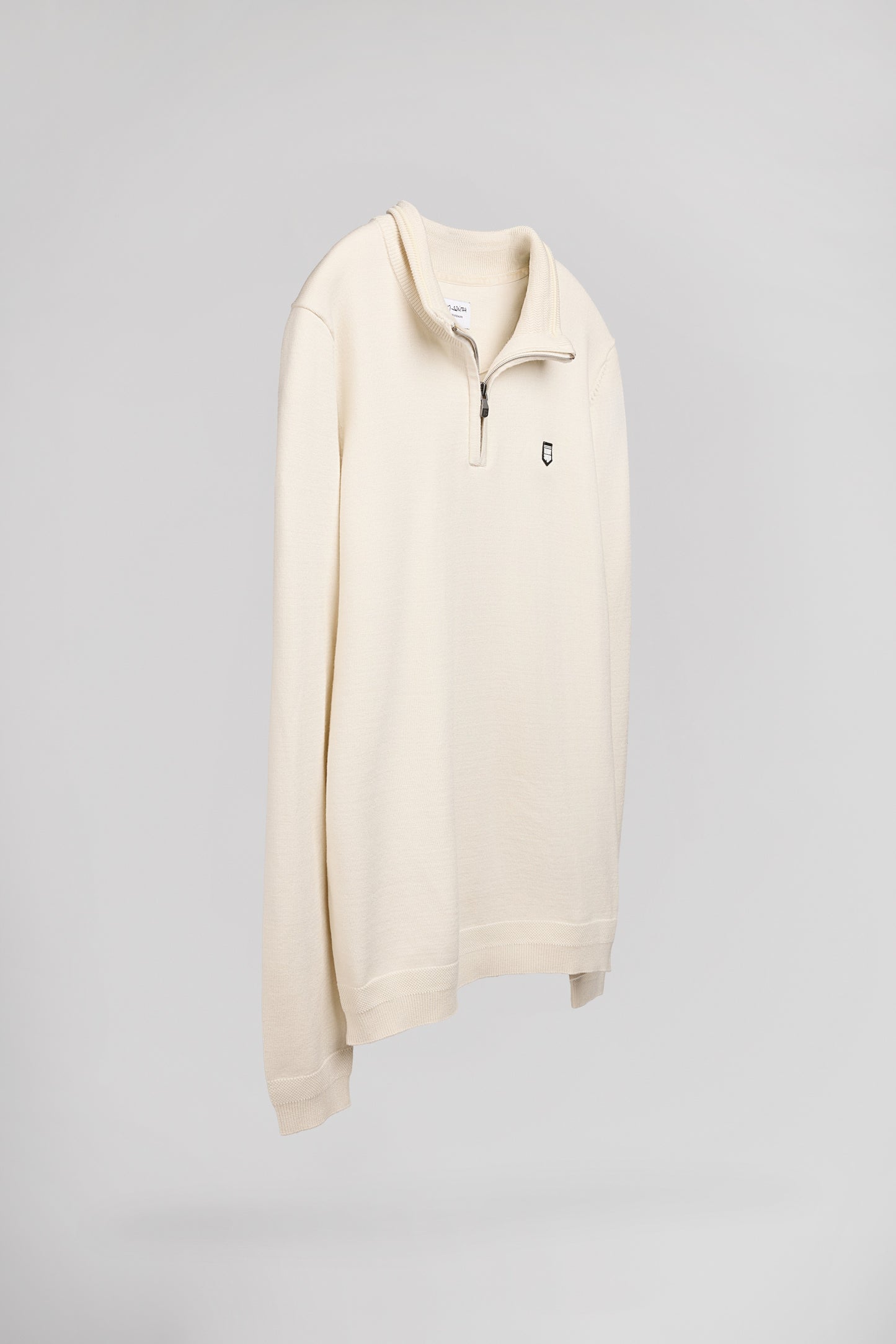Pull col montant zippé P-MARTY 2 CREAM