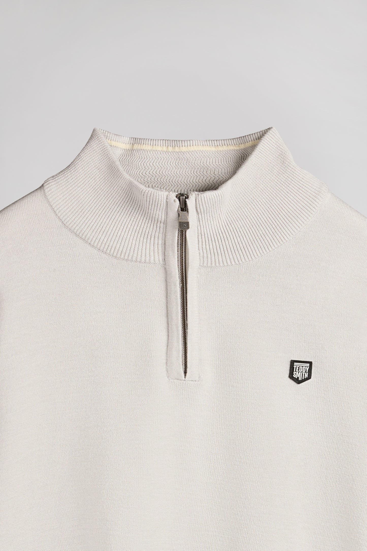 Pull col montant zippé P-MARTY 2 WHITE MELANGE