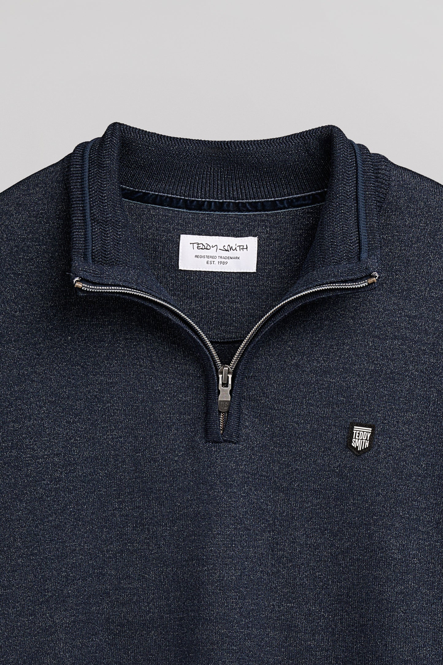 Pull col montant zippé P-MARTY 2 TOTAL NAVY CHINE