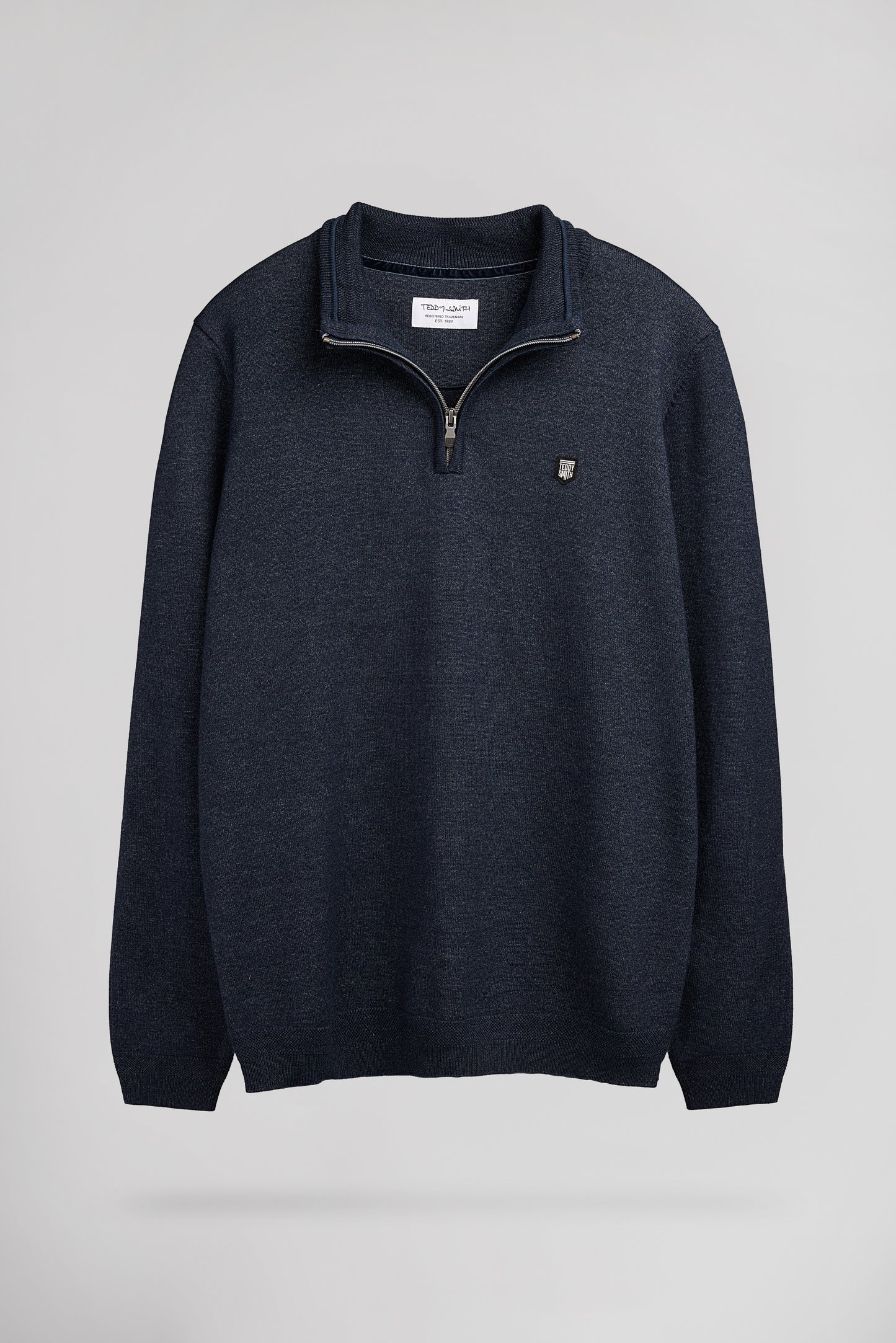 Pull col montant zippé P-MARTY 2 TOTAL NAVY CHINE